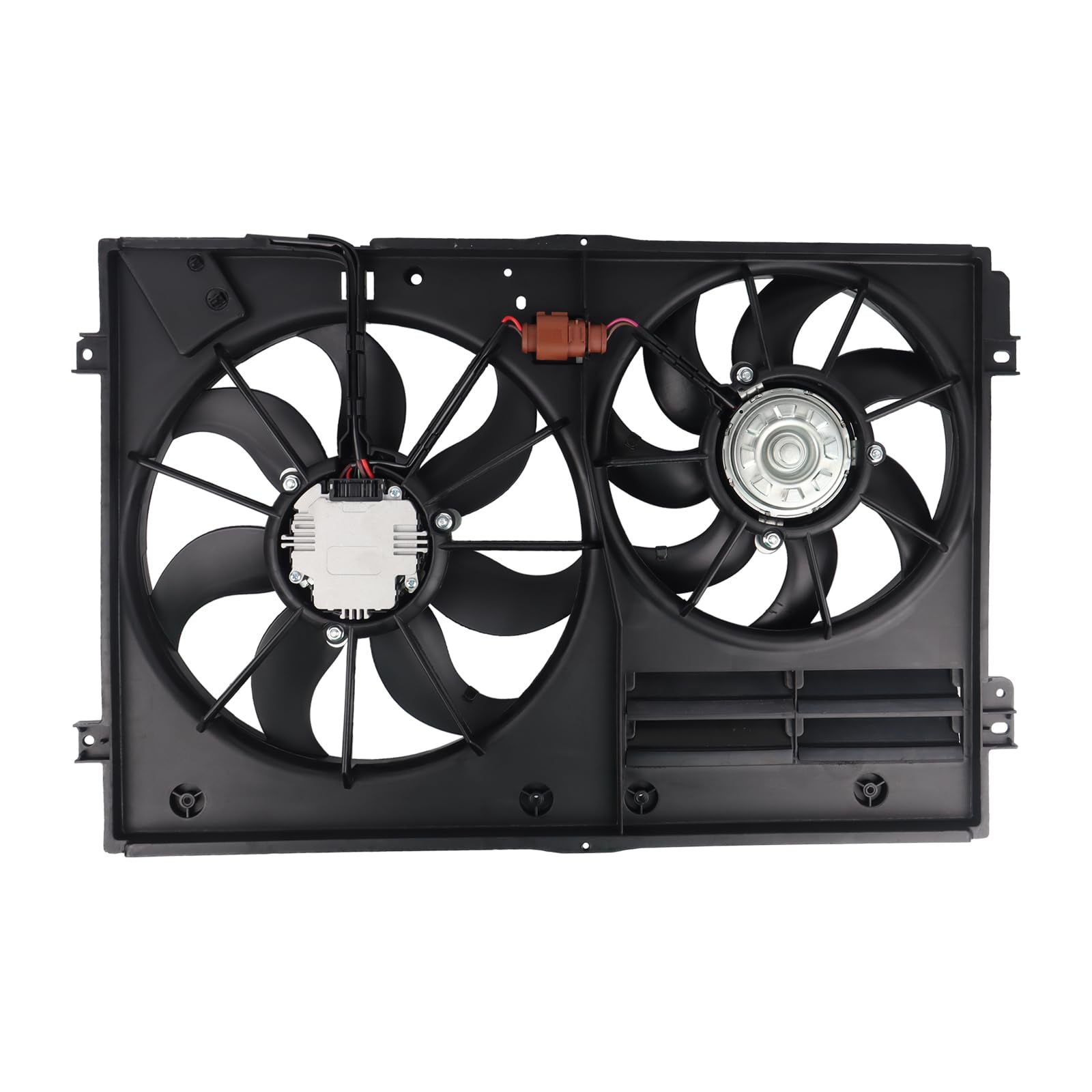 VW Jetta City, Passat, Golf, Golf R, Tiguan, Beetle, CC, Eos, GTI, R32, Audi A3, A3 Quattro, TT, TT Quattro Engine Radiator Cooling Fan - Replacement for 1K0959455DT 620805 - Perfect for Overheating Prevention & Performance Upgrade