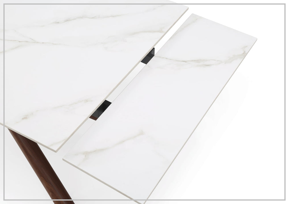 Extendable Dining Table with Ceramic Top - Gio Italia Modern Expandable Kitchen Table for Small Spaces | Perfect for Apartments, Dining Rooms & Entertaining Guests