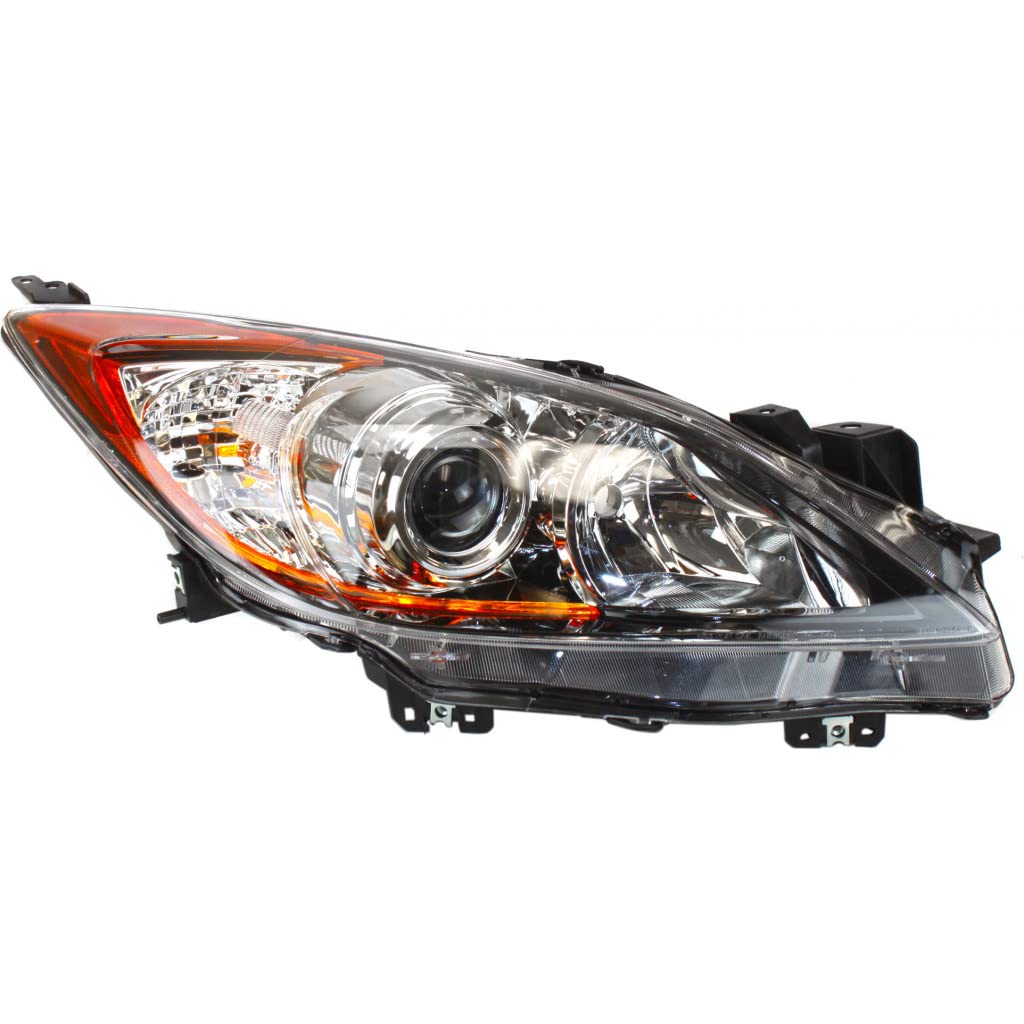 CarLights360: DOT Certified Mazda 3 Headlight Assembly Replacement for 2012-2013 Models - Passenger Side with Bulbs (Fits MA2519143, 6 Spd Trim) - Perfect for Night Driving & Foggy Conditions