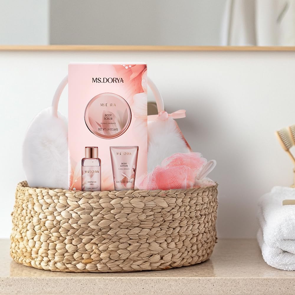 Relaxing Spa Gift Basket for Women - 5 Piece Self Care Set with Body Lotion & Plush Earmuffs | Perfect Birthday, Mother's Day & Christmas Gifts for Her, Wife, Mom or Girlfriend | Ideal for Home Spa Nights, Pampering & Stress Relief