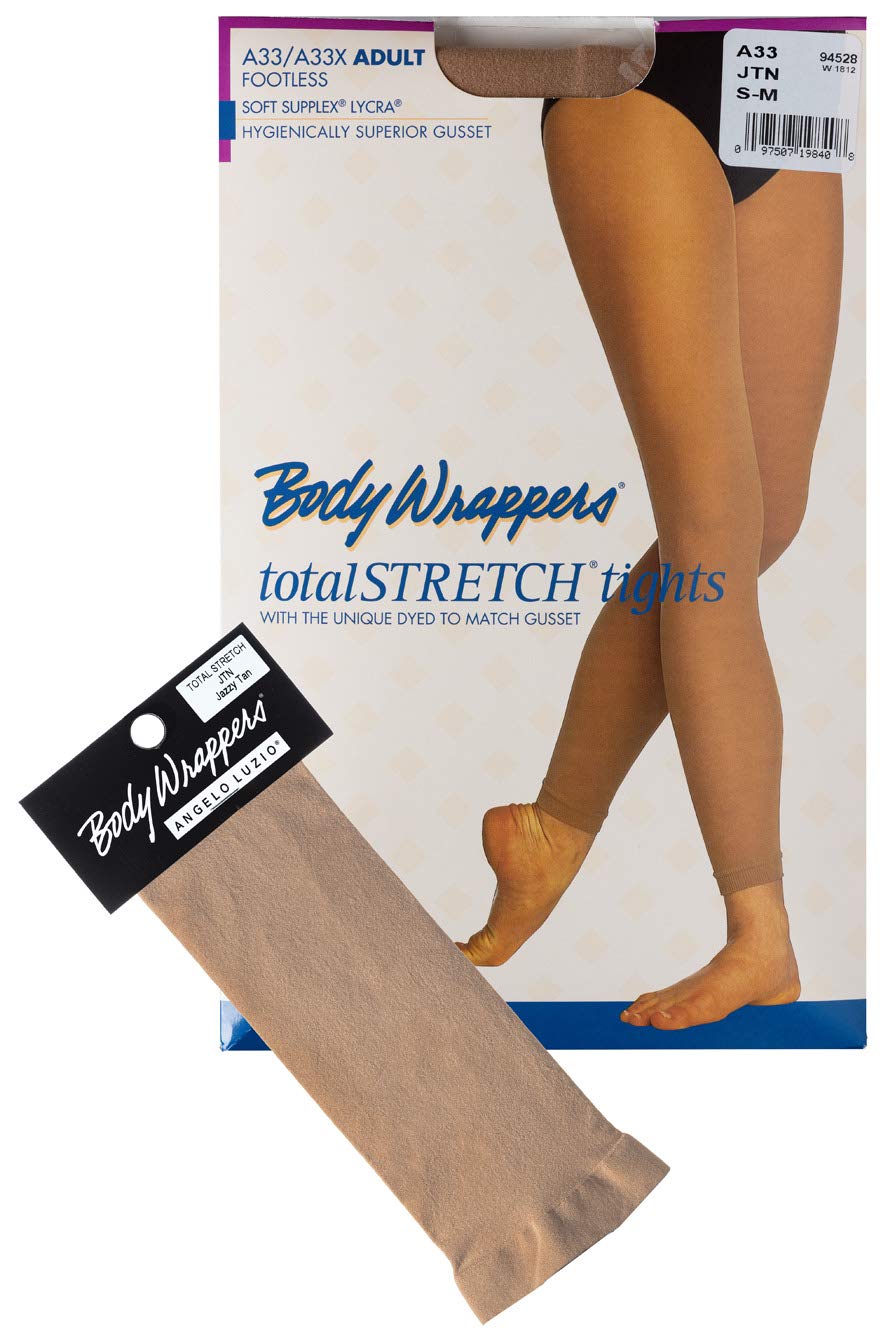 Body Wrappers Women's Supplex TotalSTRETCH Footless Tights - High Waist Yoga Dance Workout Leggings for Pilates, Gym & Lounge Wear