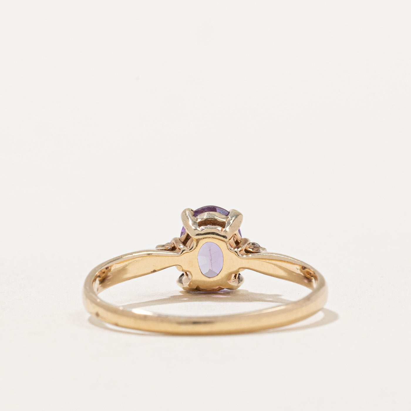 Amethyst and Diamond Ring - 0.60ct Amethyst with 0.02ctw Diamond Accents - Size 6.75 - Elegant Purple Gemstone Jewelry for Women - Perfect for Engagement, Anniversary & Special Occasion Gifts