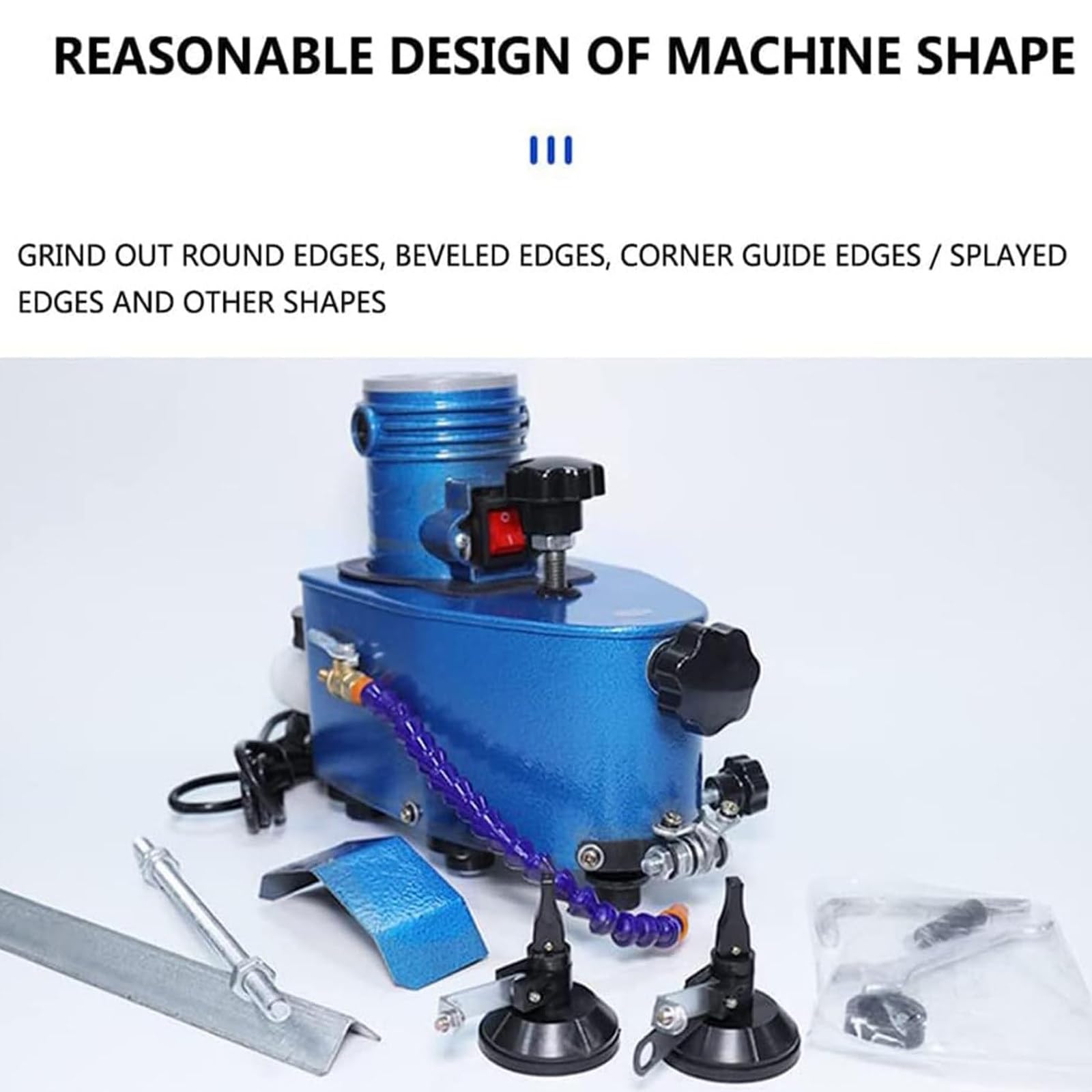 110V 800W Electric Glass Edging Machine - High Speed 8000r/min Glass Grinder for Straight, Round & Beveled Edges - Perfect for Glass, Acrylic, Marble & Ceramic Polishing (28×15×24cm) - Ideal for DIY Projects, Home Renovations & Professional Glass Workshops