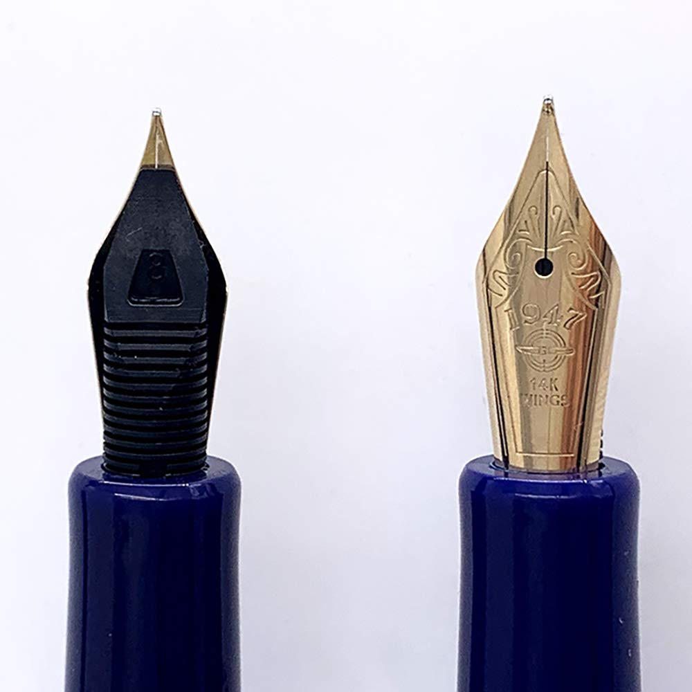 Lanxivi Yongsheng 699 Vacuum Filling Fountain Pen with 14K Gold Fine Nib - Blue Translucent Acrylic Body | Premium Writing Instrument for Calligraphy, Journaling & Office Use