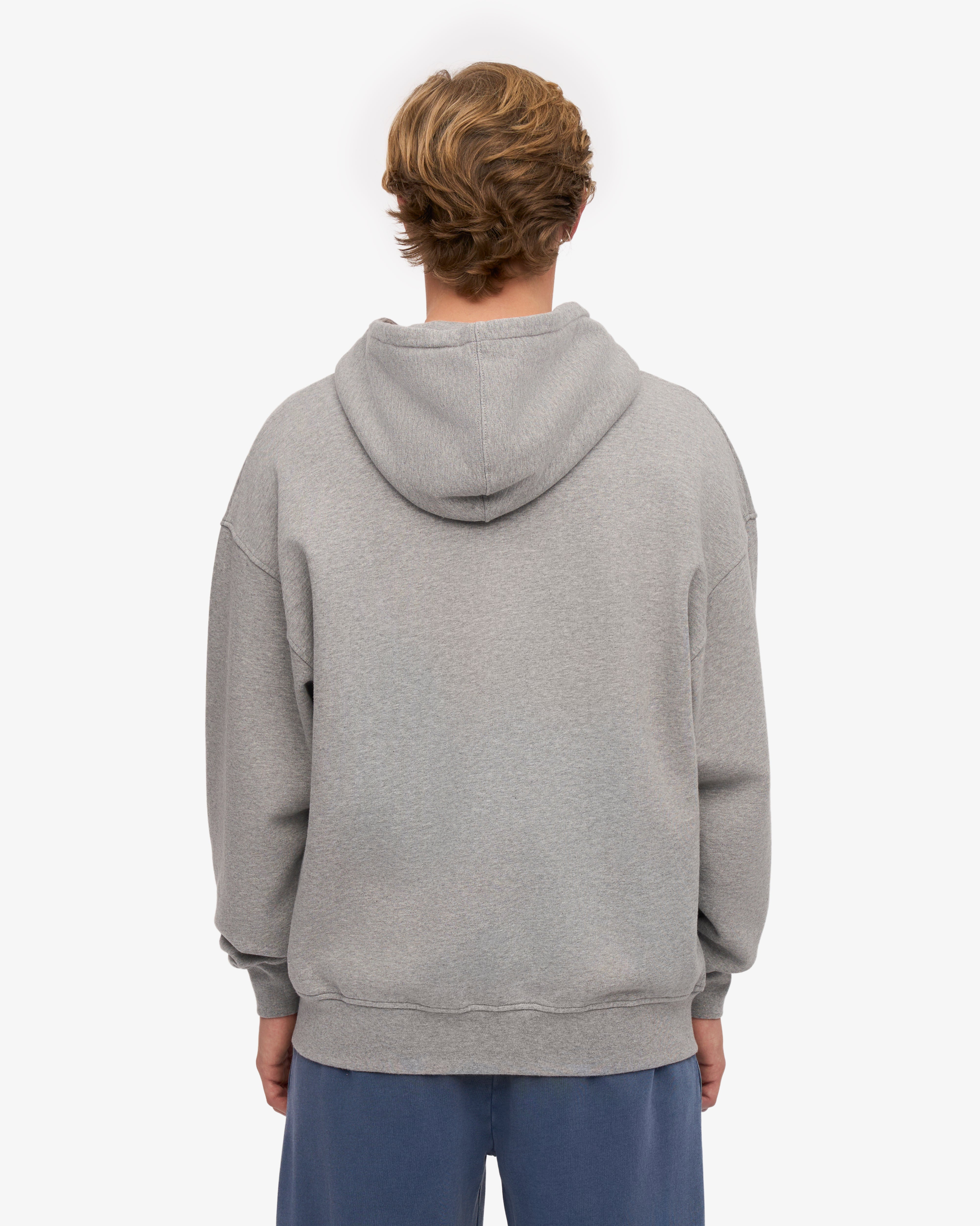 Organic Oversized Zip Hoodie for Women & Men - Soft Heather Grey Pullover - Perfect for Casual Wear, Gym & Outdoor Activities