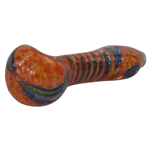 Dichroic Swirl Glass Pipe - Handmade Artisan Smoking Pipe with Colorful Reflective Patterns | Perfect for Smoking Herbs, Tobacco & Relaxation at Home or Travel