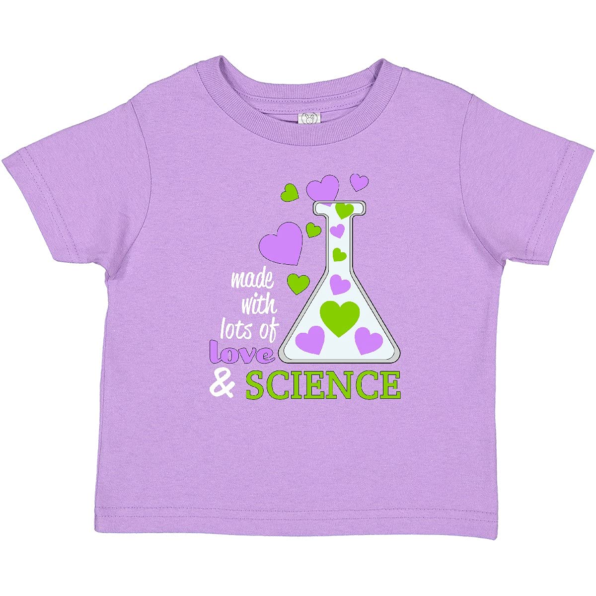 Inktastic 'Made with Lots of Love and Science' Heart Bubbles Baby T-Shirt - Soft & Cute Outfit for Newborns, Infants & Toddlers | Perfect for Family Photos, Playdates & Everyday Wear