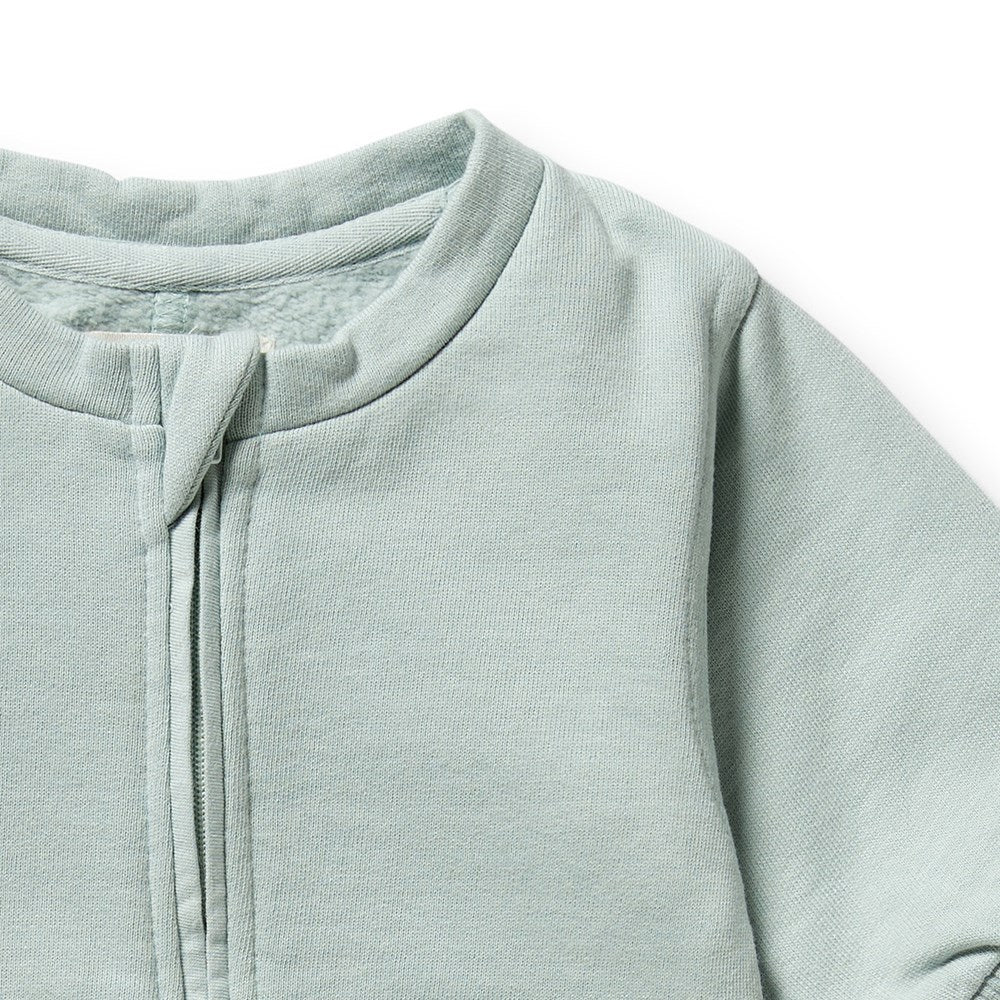 Organic Cotton Baby Growsuit - Sage Green Terry Cloth One-Piece Romper for Newborns & Infants | Soft & Comfortable for Playtime, Sleep & Everyday Wear
