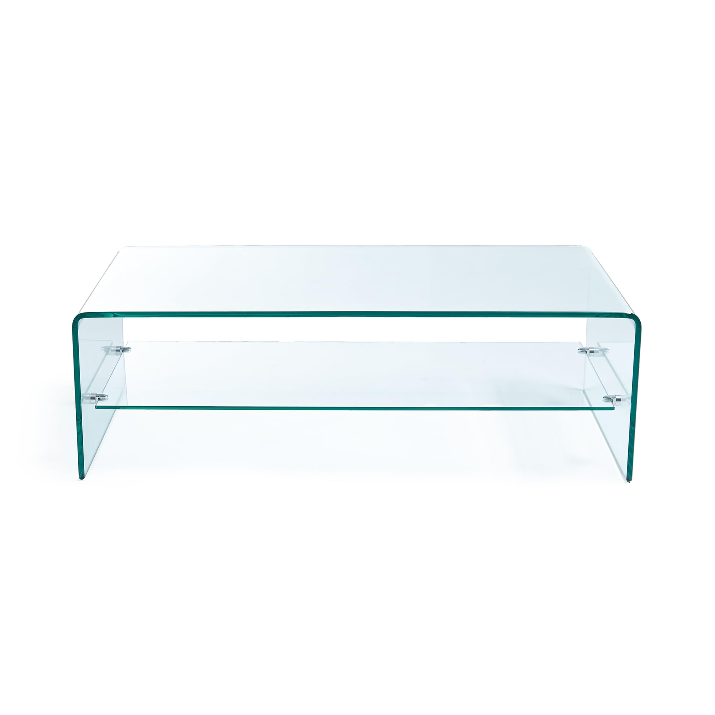 Christopher Knight Home Ramona Glass Coffee Table with Shelf - Modern Transparent Glass Living Room Table for Small Spaces, Perfect for Apartments, Condos & Lounge Areas