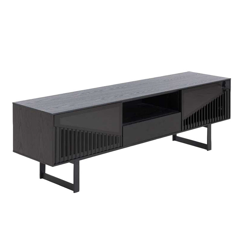 Montana Entertainment TV Stand 160cm Black Ash - Modern TV Console for Living Room, Bedroom & Home Theater