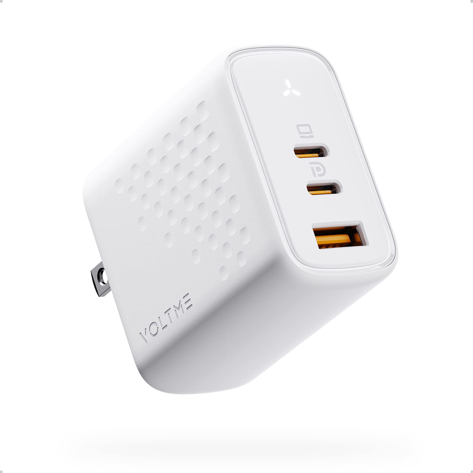 VOLTME 65W GaN Fast Charger with PPS - 3-Port USB C Wall Charger for MacBook Pro/Air, Dell XPS 13, iPad Pro, iPhone 14/13 Pro Max, Galaxy S22/S21, Pixel - Compact & Foldable Design for Travel, Home & Office Use