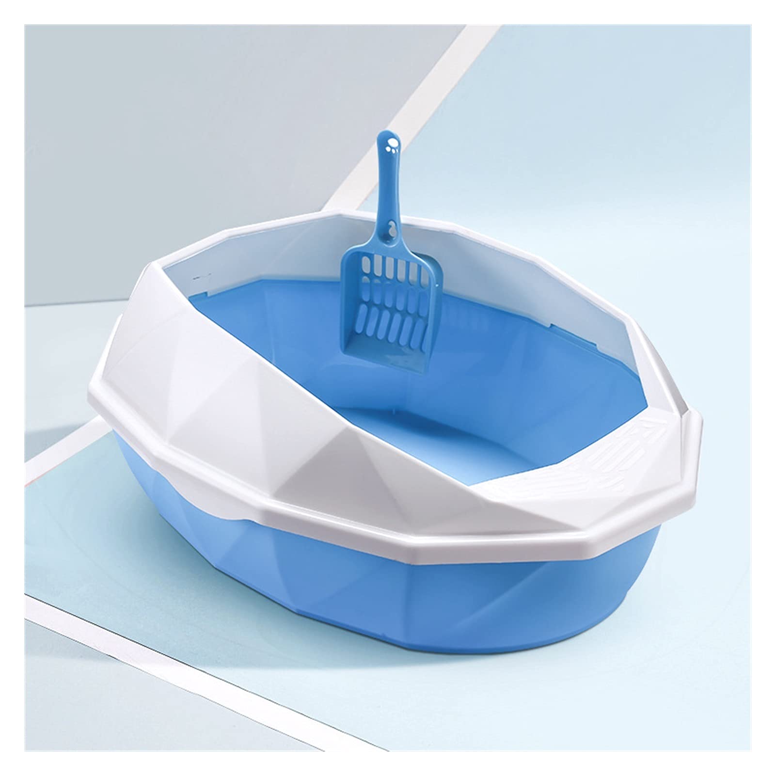 FENGCUANG Semi-Enclosed Cat Litter Box - Anti-Splash Reusable Pet Toilet with Odor Control - Perfect for Small Cats & Kittens - Easy Cleaning Cat Bedpan for Home, Apartment & Travel Use