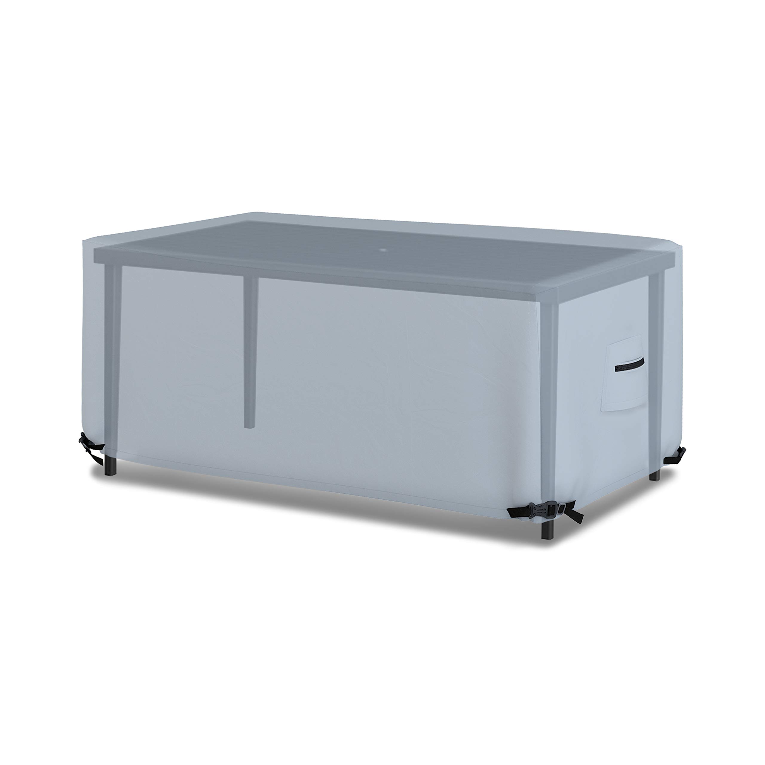 Heavy Duty 18oz Waterproof Outdoor Table Cover - Rectangle/Oval Shape, 100% Weather Resistant with Air Pocket & Drawstring for Secure Fit (108