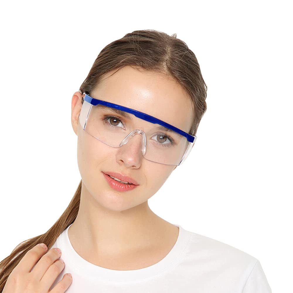 JUHONNZ Safety Goggles - 2 Pack Anti-Fog Protective Glasses with Clear Thick PC Lenses for Kids & Adults | Wrap-Around Design, Grey Frames | Perfect for Woodworking, Lab Work, DIY Projects & Outdoor Activities