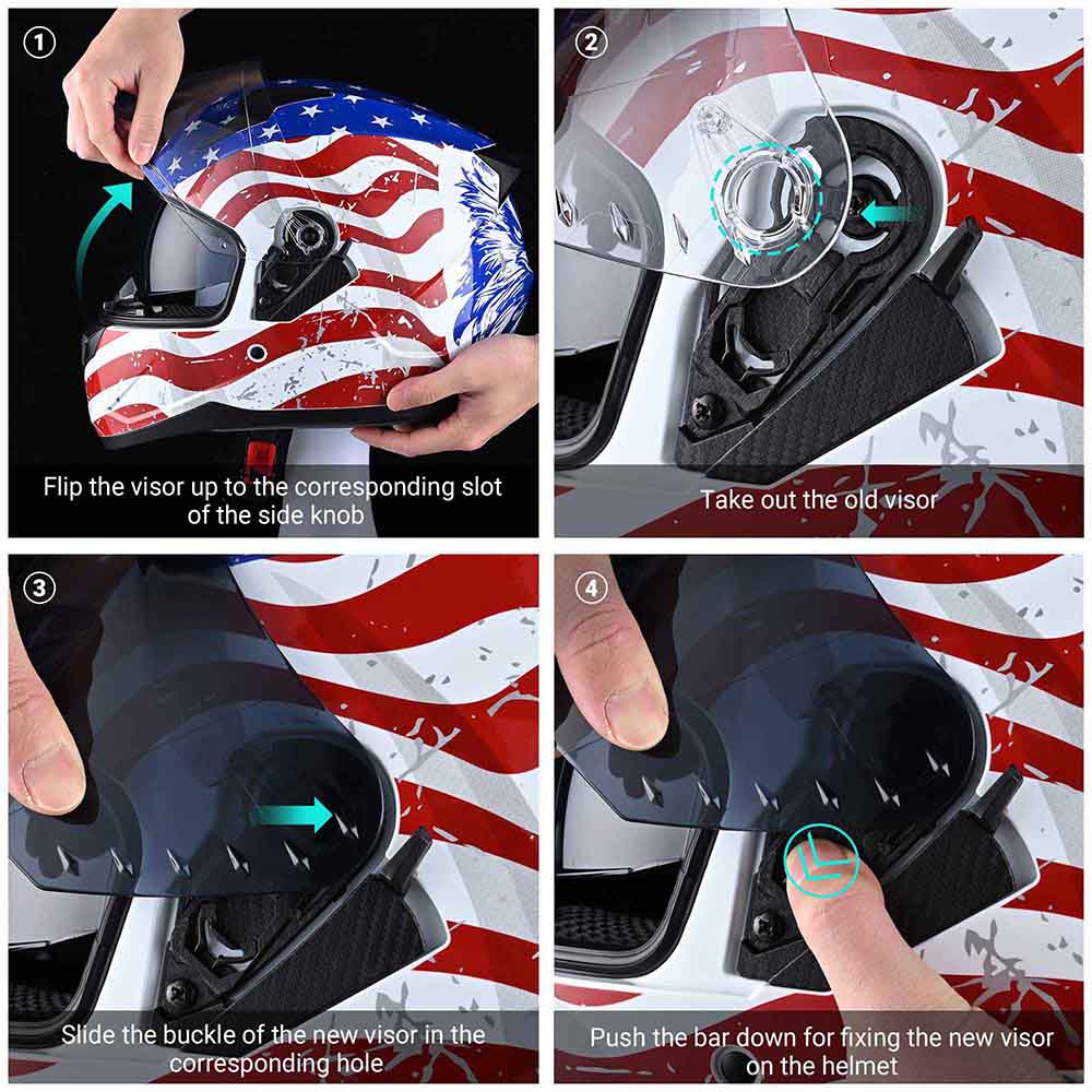 TheLAShop Motorcycle Helmet Smoke Visor Shield - Anti-Fog UV Protection Lens Replacement for RUN F Helmets - Ideal for Day/Night Riding, Racing & Outdoor Adventures