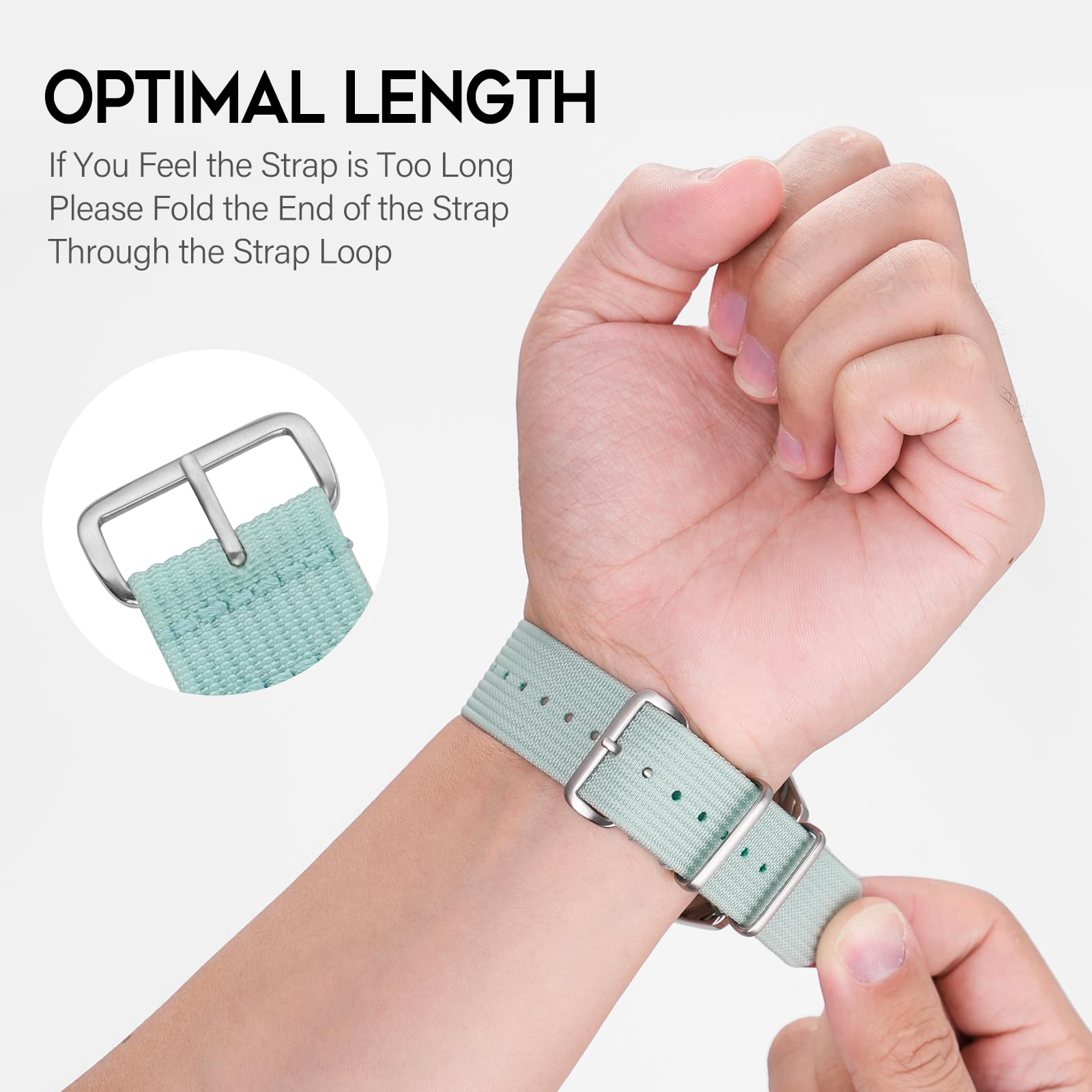 Nylon Watch Band 18mm 19mm 20mm 22mm 24mm - Waterproof Military Watch Straps with Stainless Steel Buckle for Men & Women - Perfect for Outdoor, Hiking, and Sports Activities