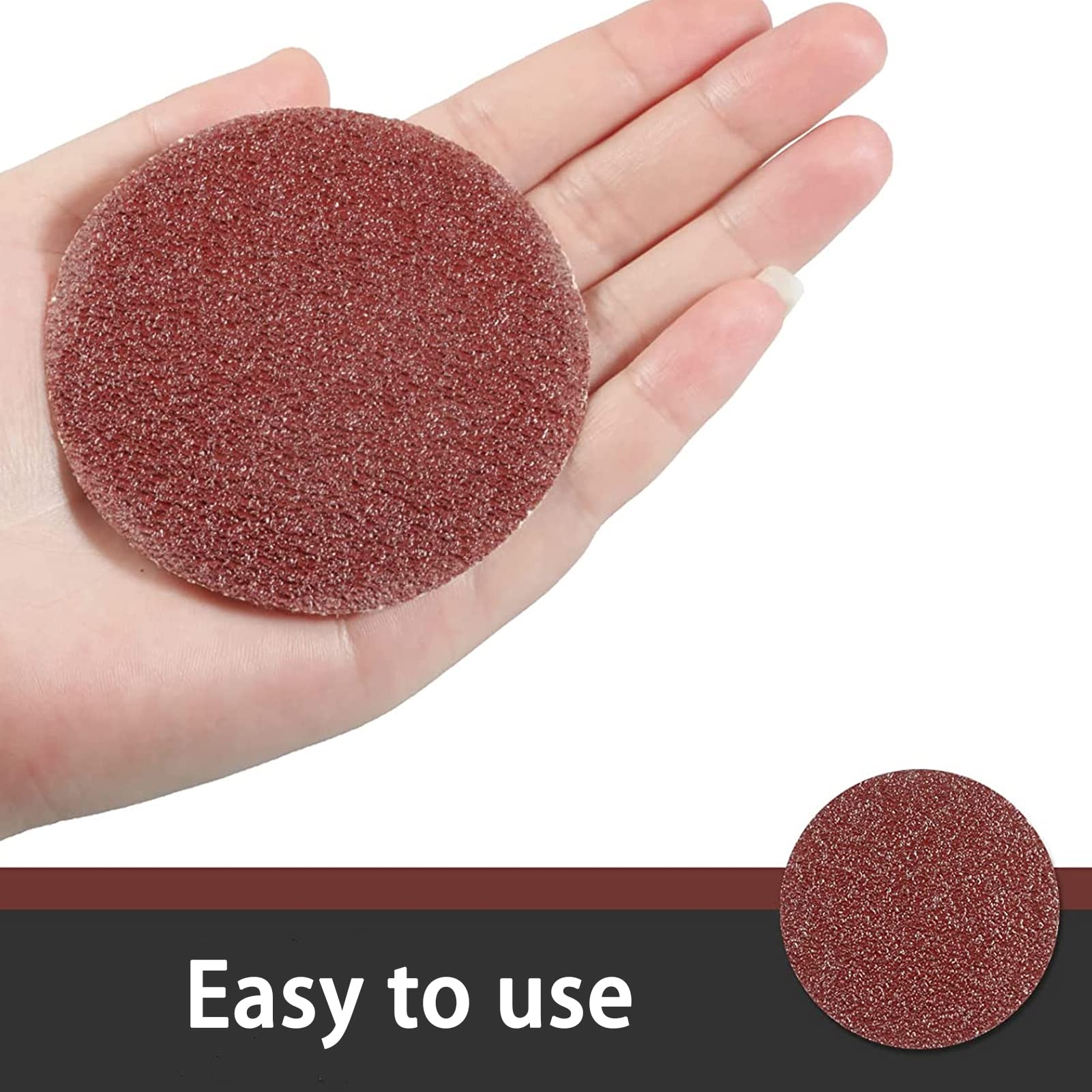 130 PCS 3 Inch 60 Grit Sanding Discs with Hook & Loop Backing - Compatible with Drill, Sander, Grinder & Rotary Tools - Ideal for Woodworking, Furniture Refinishing & DIY Projects