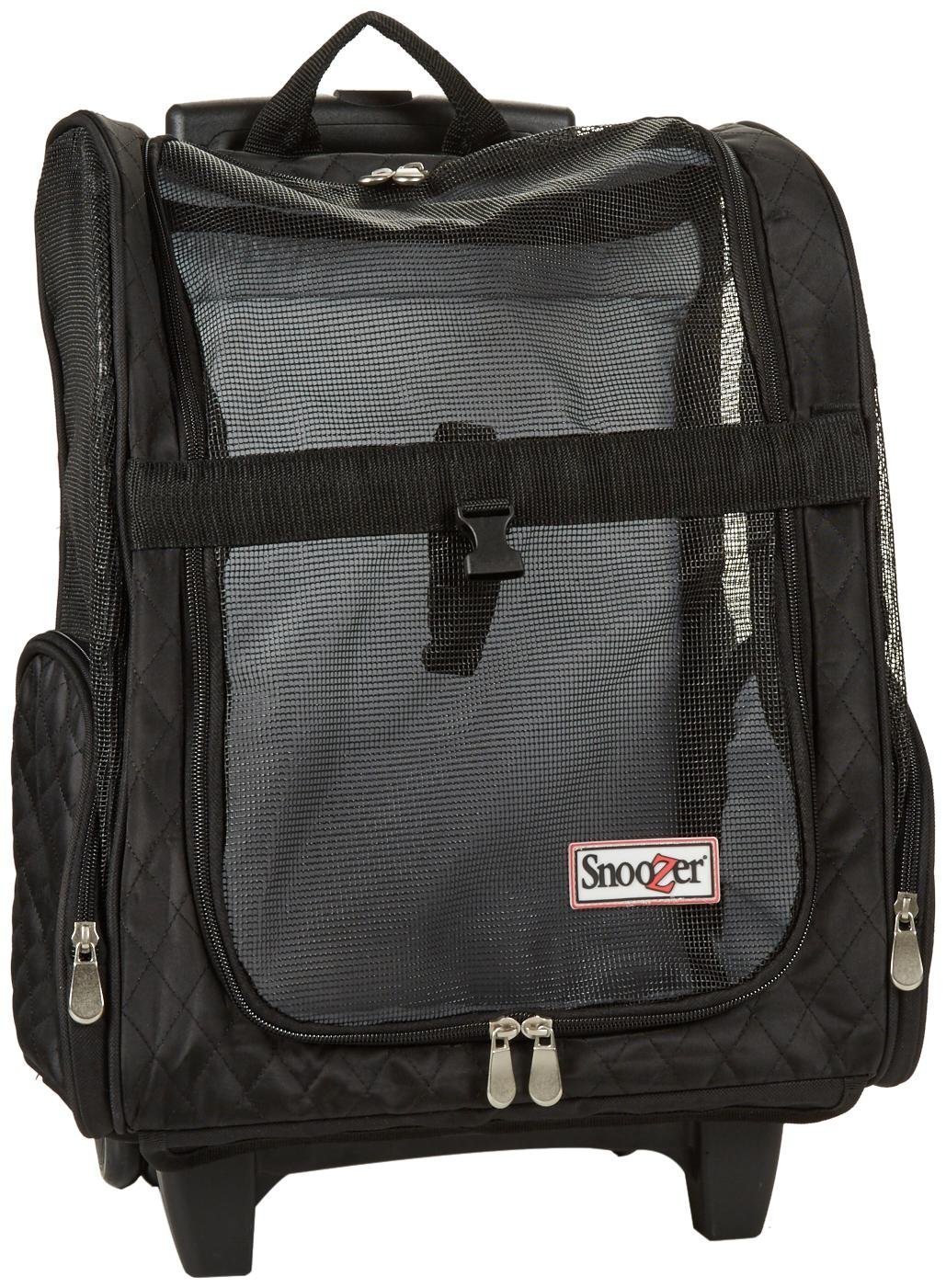 **Snoozer 4-in-1 Roll Around Travel Dog & Cat Carrier Backpack with Wheels - Convertible Pet Stroller, Travel Bag for Small Pets Up to 15 lbs (Black, Medium) - Perfect for Air Travel, Hiking & Daily Outings**