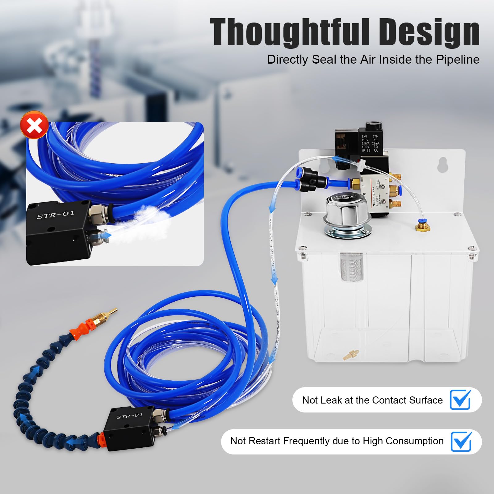 Self-Priming Micro-Mist Coolant Lubrication Spray System for CNC Lathe, Milling & Drill Machines - Perfect for Metalworking & Precision Machining Operations