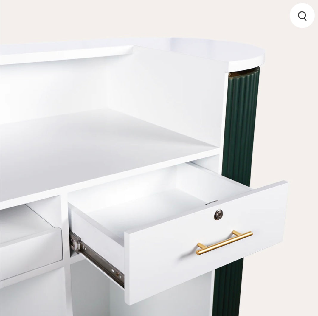 Grand Rene Tambour Reception Desk - Elegant Office Furniture for Hotels, Corporate Lobbies & Luxury Spaces