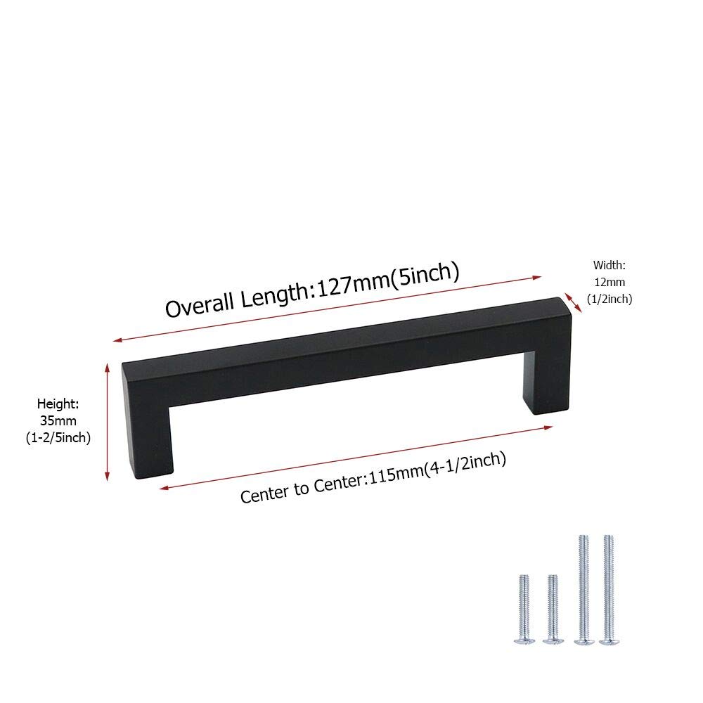 Homdiy 30 Pack Black Cabinet Pulls - 4-1/2 Inch Hole Centers, Stainless Steel Drawer Handles for Kitchen Cabinets & Cupboards (HDJ12BK) - Perfect for Modern Home, Office & RV Furniture Upgrades