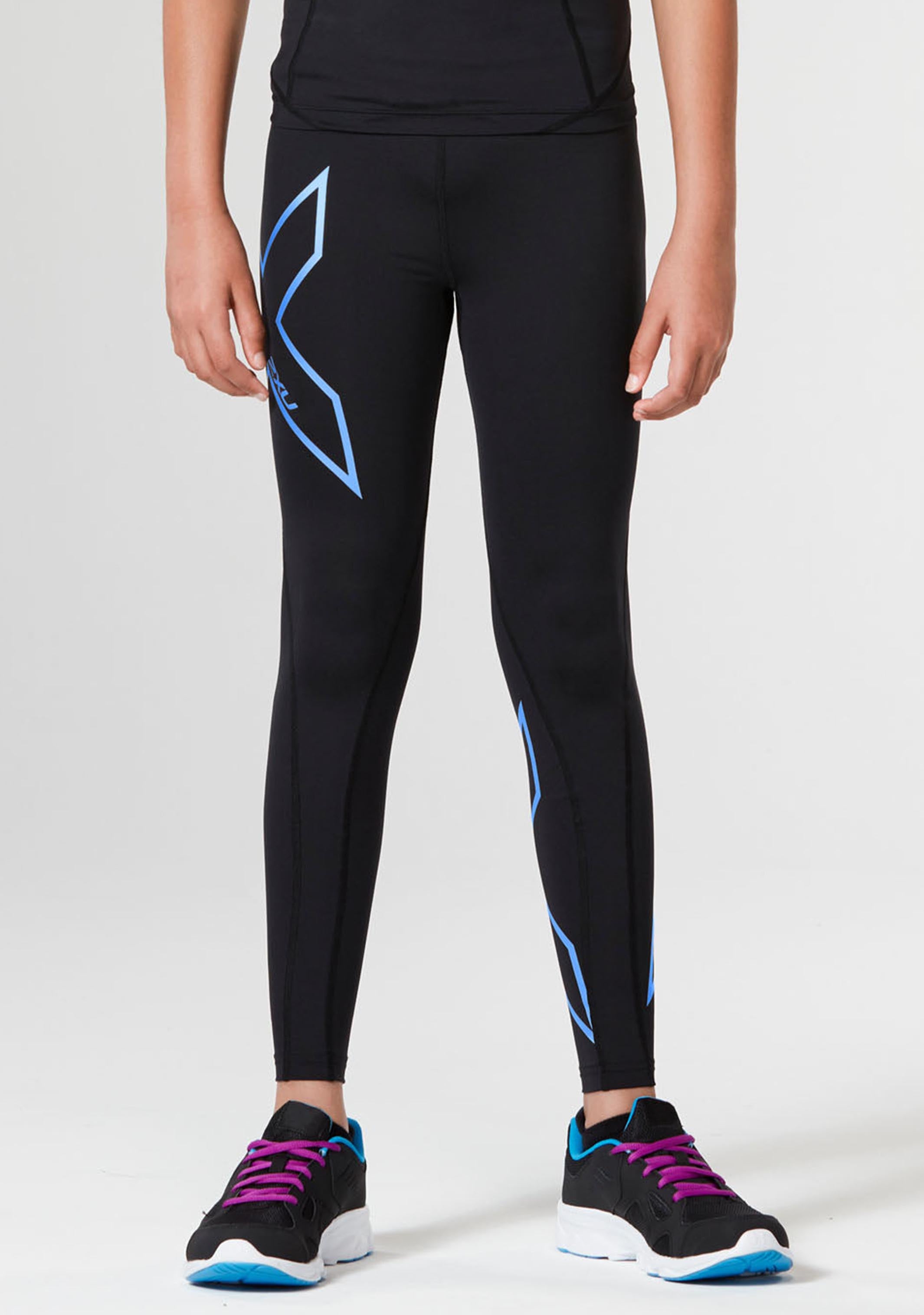 2XU Junior Core Girls Compression Tight - High Performance Youth Athletic Leggings for Running, Yoga & Training - Moisture Wicking & Breathable Fabric for Active Girls
