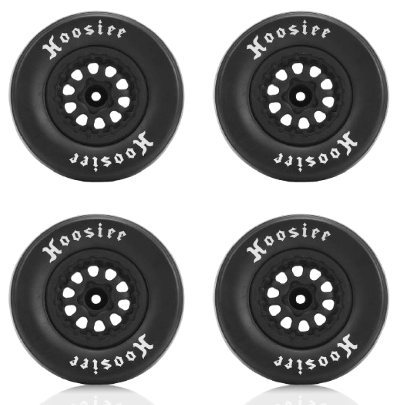 4Pcs 102mm Rubber Tires with 12mm Hex Hub Wheels - Compatible with 1/10 Scale RC Cars, Trucks & Off-Road Vehicles - Durable All-Terrain RC Tires for Crawling, Bashing & Racing - Perfect for Traxxas, Redcat & Other Popular RC Models