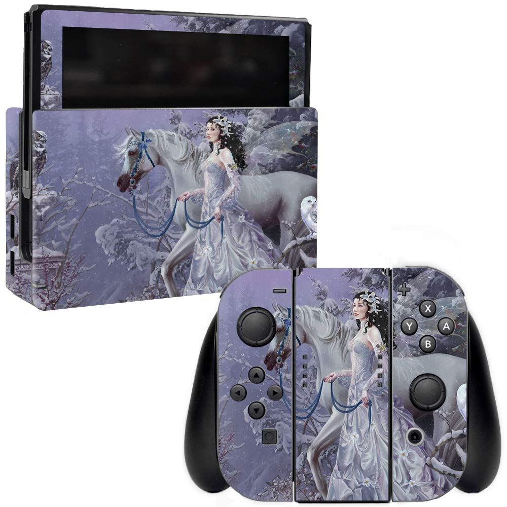 MightySkins Protective Vinyl Decal Wrap Cover Compatible with Nintendo Switch - Winter Wings Design | Durable, Customizable Skin for Switch Console & Joy-Cons | Easy to Apply & Remove | Made in USA | Perfect for Gaming Protection & Personalization