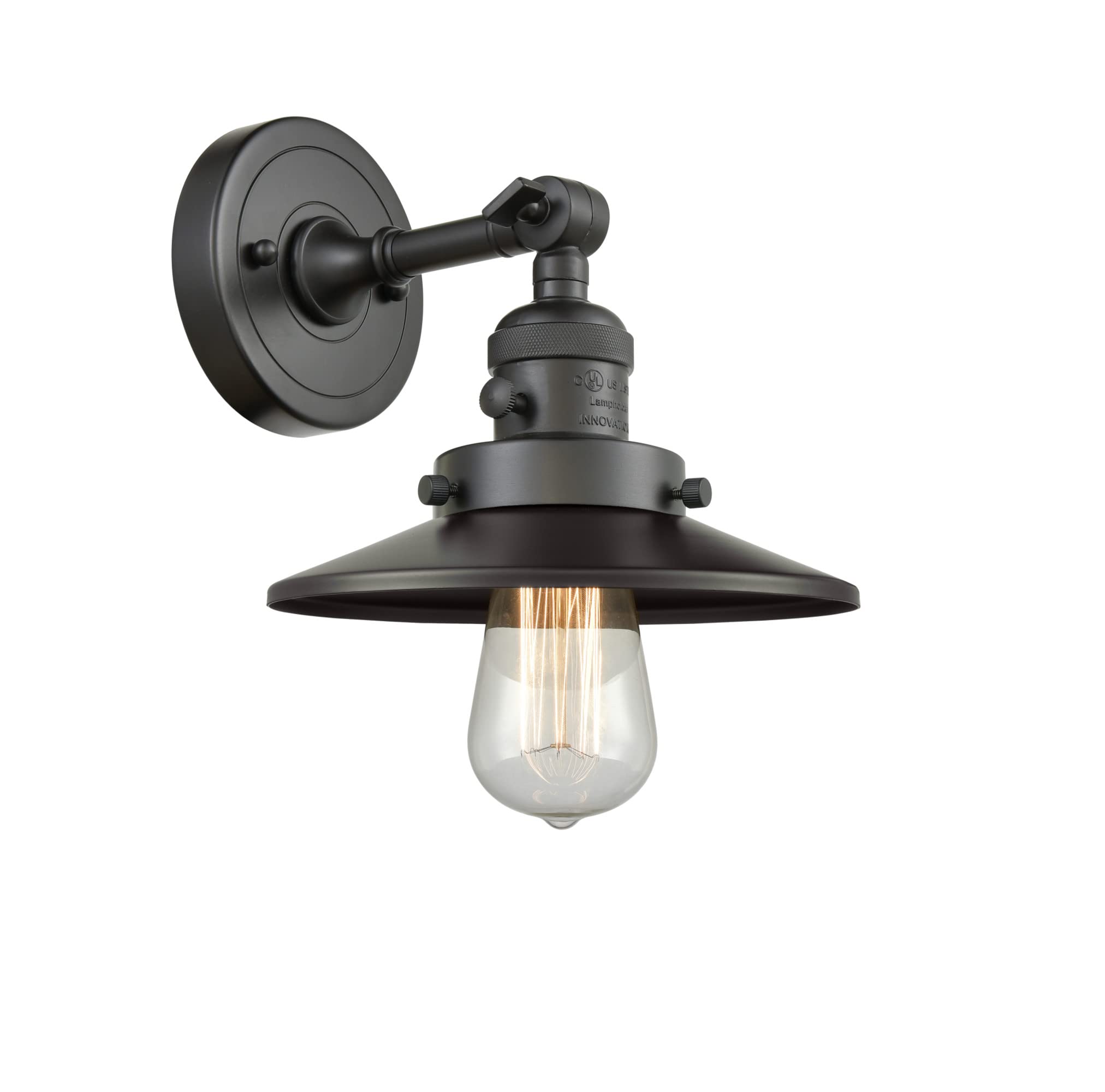 203SW-OB-M5 Wall Sconce Light Fixture with High/Low/Off Switch - Oil Rubbed Bronze Finish - Perfect for Bedroom, Hallway, or Entryway Lighting