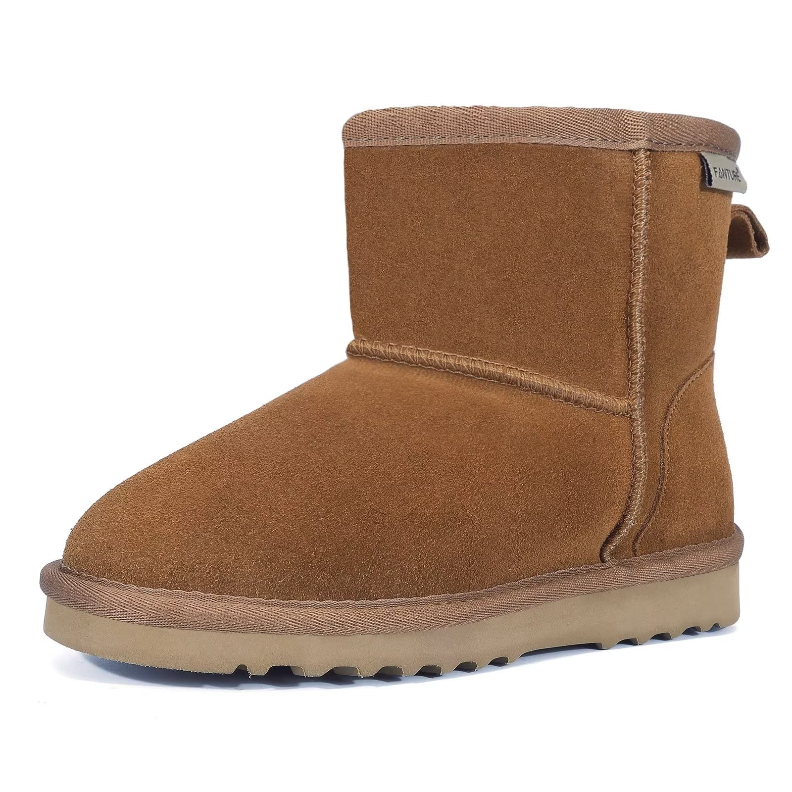 FANTURE Kids Snow Boots for Boys & Girls - Warm Winter Boots with Cow Suede & Faux Fur Lining - Durable Waterproof Shoes for Toddler & Youth (Little Kid/Big Kid) - Perfect for Snow Play, Winter Hiking & Cold Weather Activities