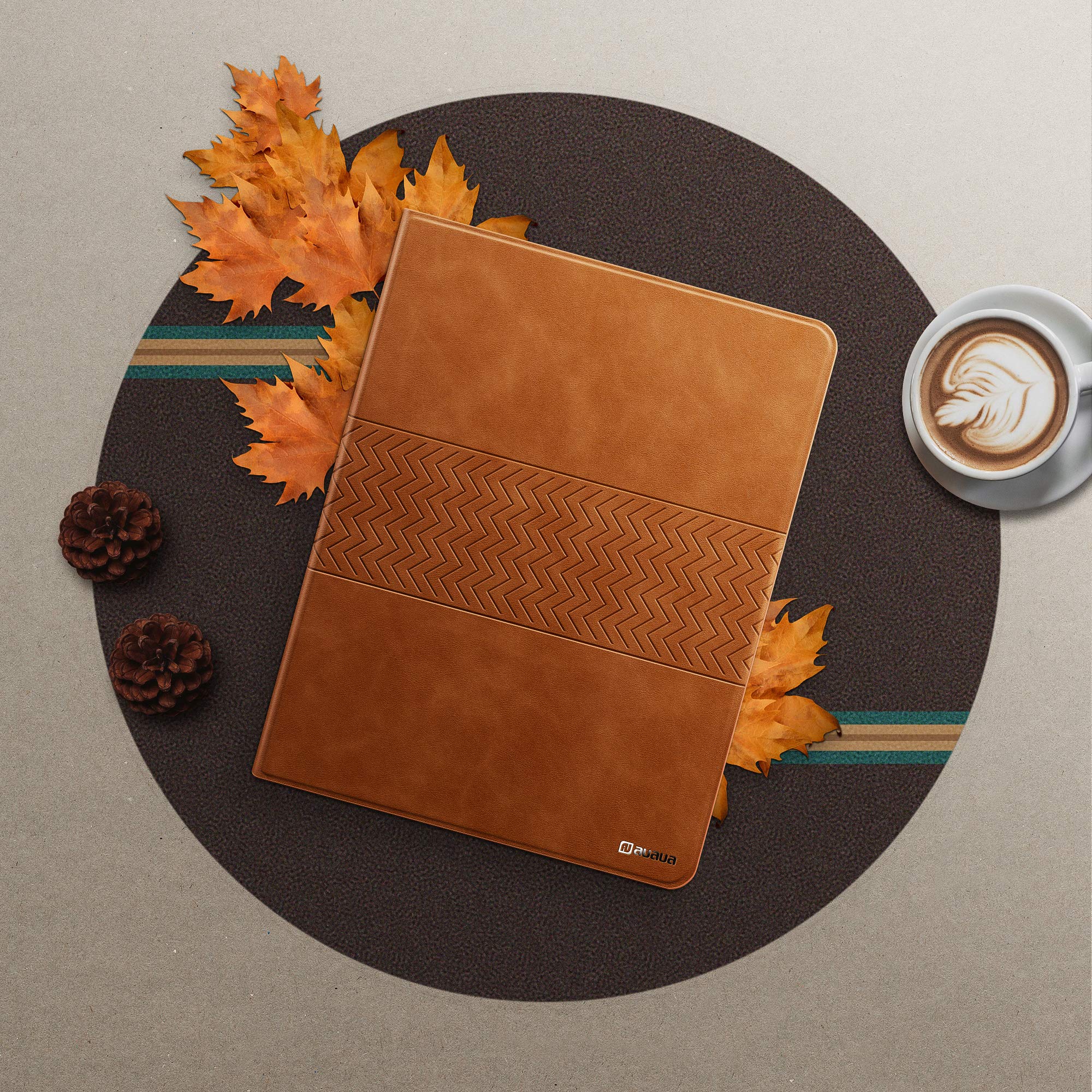 Premium Vegan Leather iPad Air 3 (2019) & iPad Pro 10.5 (2017) Case with Built-in Apple Pencil Holder, Auto Sleep/Wake, Adjustable Stand - Perfect for Work, Study & Travel (Brown)