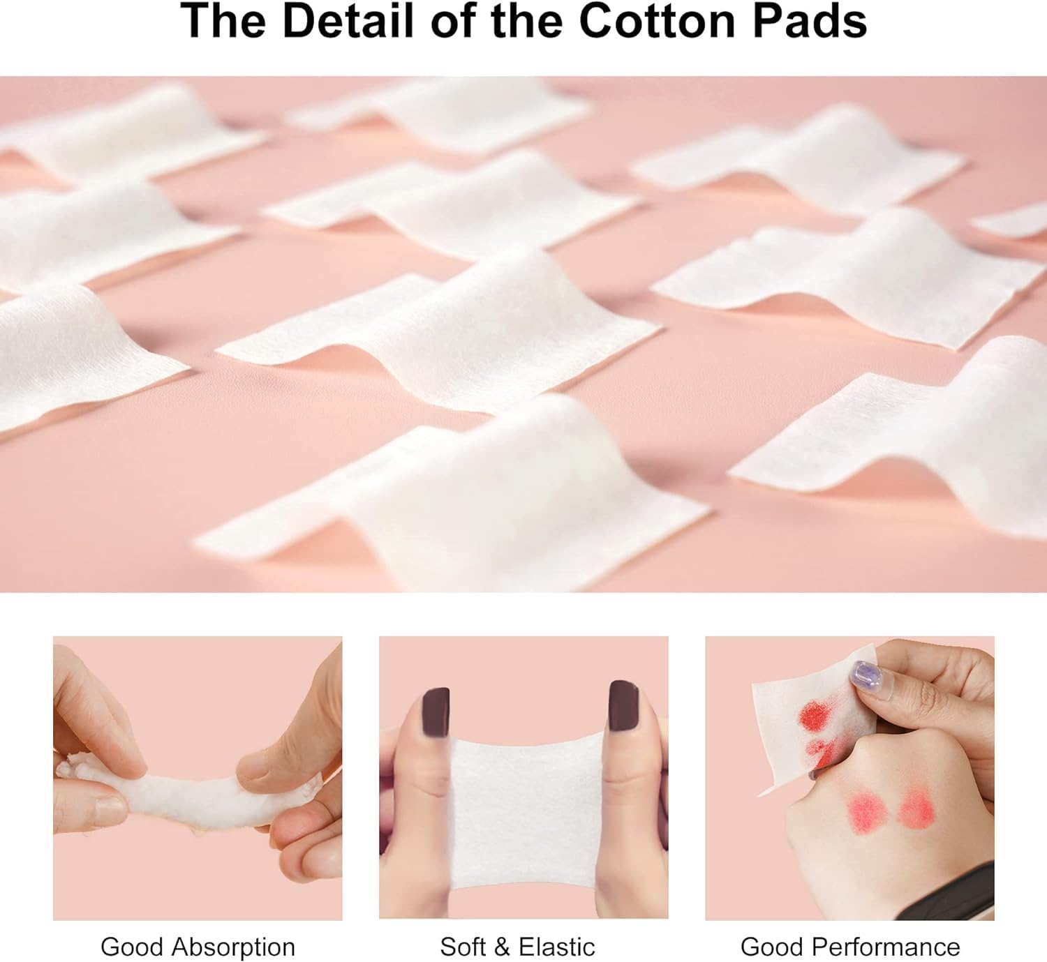 Premium Natural Cotton Makeup Pads - 1000 Pcs Double-Sided Soft Facial & Eye Makeup Remover Pads | Gentle, Water-Saving & Hypoallergenic | Perfect for Daily Makeup Removal, Skincare & Travel Essentials