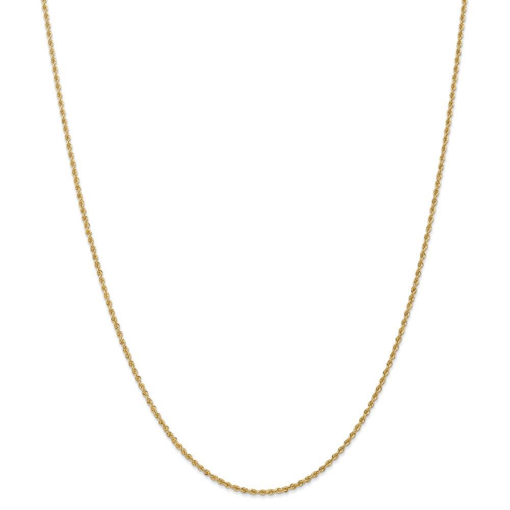 14k Yellow Gold Rope Chain Necklace for Women - Elegant & Classic
