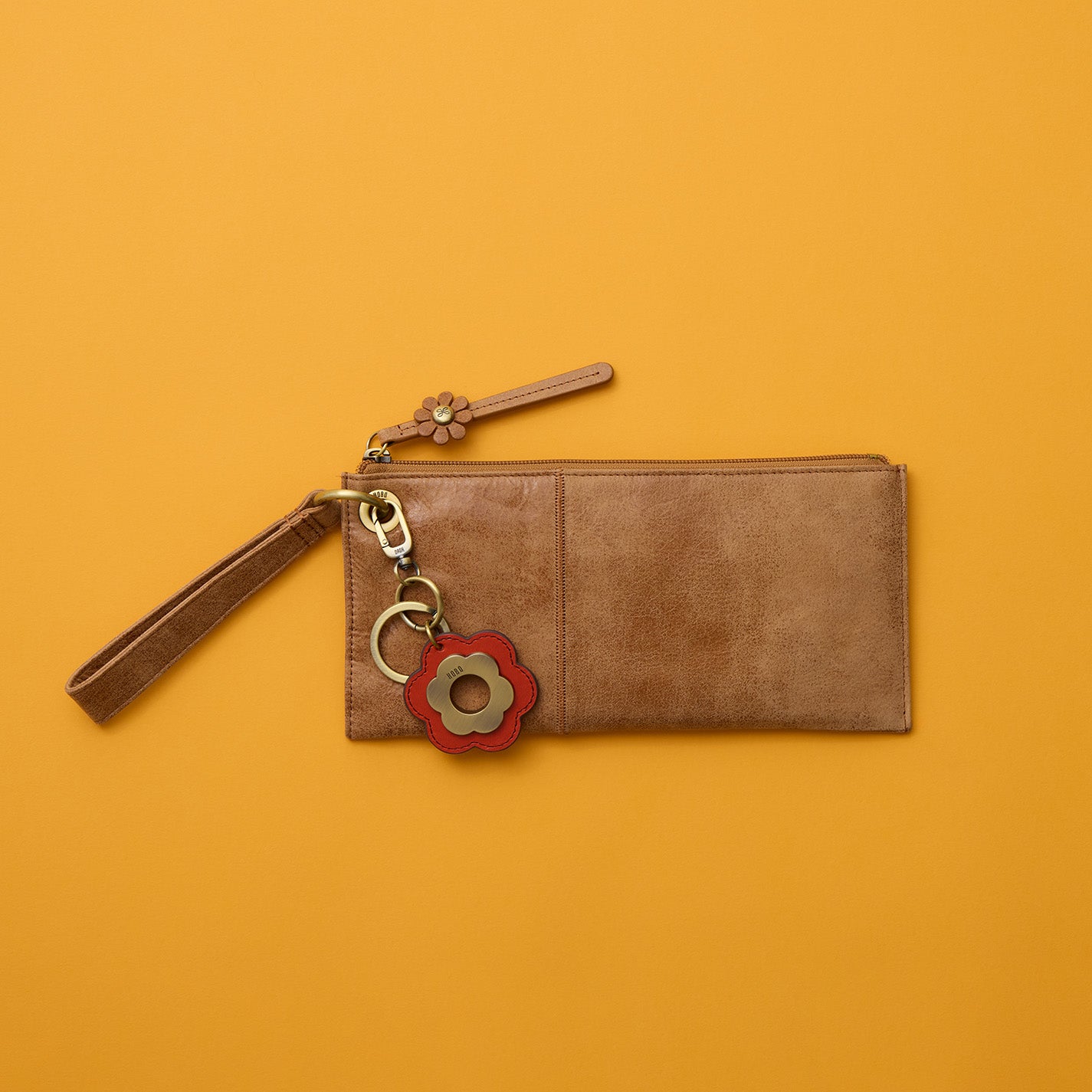 Premium Vida Wristlet in Genuine Buffed Leather - Whiskey Brown Color | Elegant Women's Wallet for Everyday Use, Parties & Travel Accessories