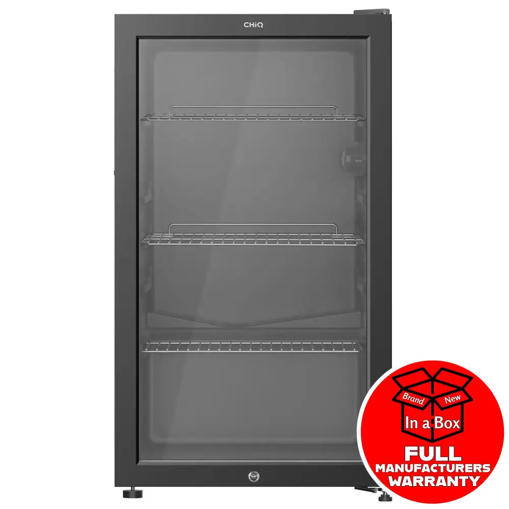 CHiQ CBC094BG 94L Beverage Cooler Refrigerator - Compact Mini Fridge for Beer, Wine & Soda - Perfect for Home Bar, Office, Dorm & Kitchen