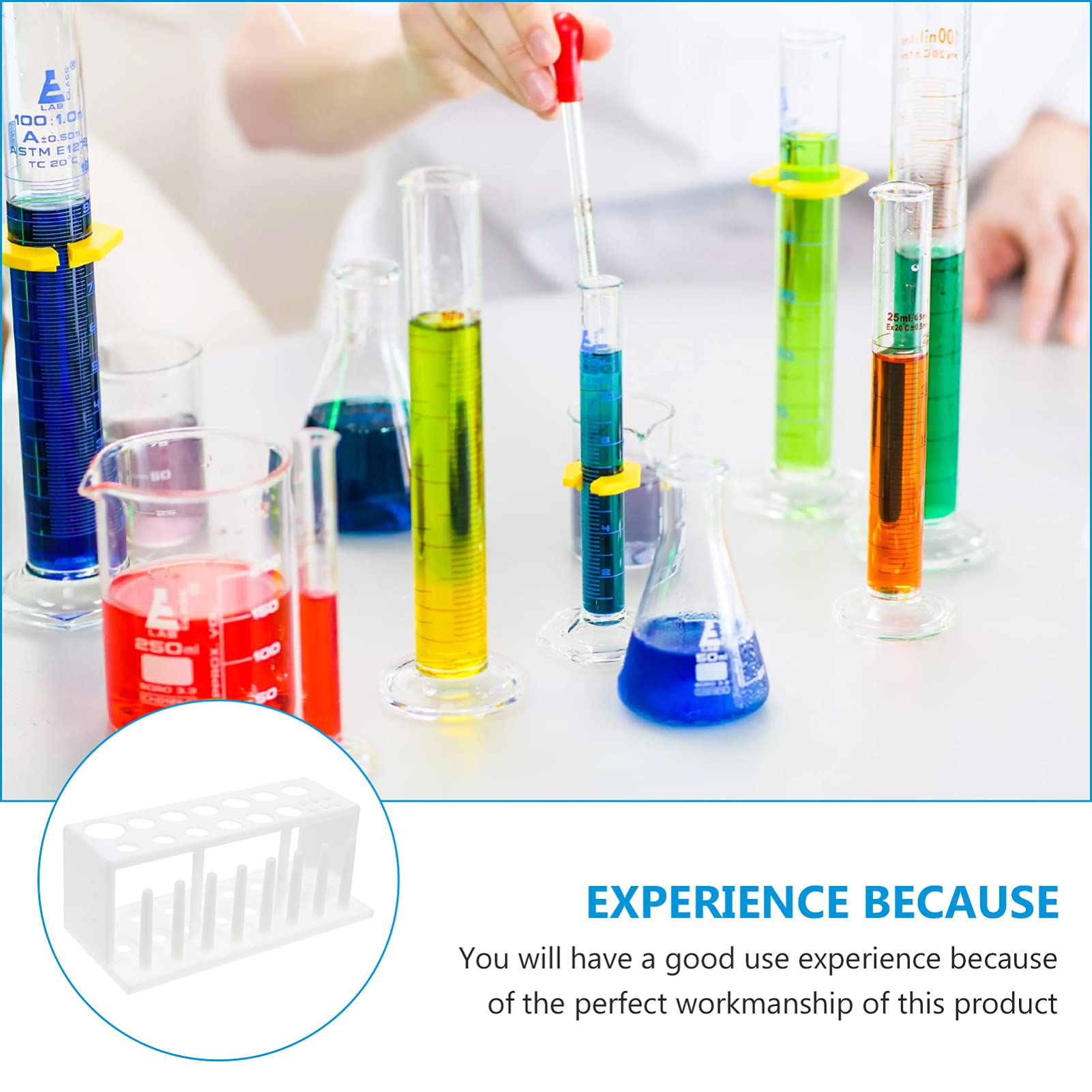 1pc Plastic Test Tube Rack - Laboratory Tube Holder for 6/12/24 Tubes, Durable Test Tube Stand with Stable Base for Science Experiments, School Labs & Home Chemistry Use
