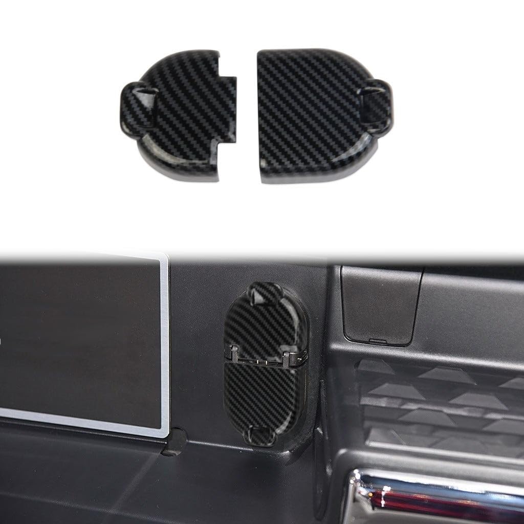 Carbon Fiber Rear Bumper Tow Hook Cover for 2019-2025 Dodge RAM 1500/2500/3500 & Chevy Silverado/Colorado/Canyon - Durable Exterior Accessory for Off-Road & Towing Protection