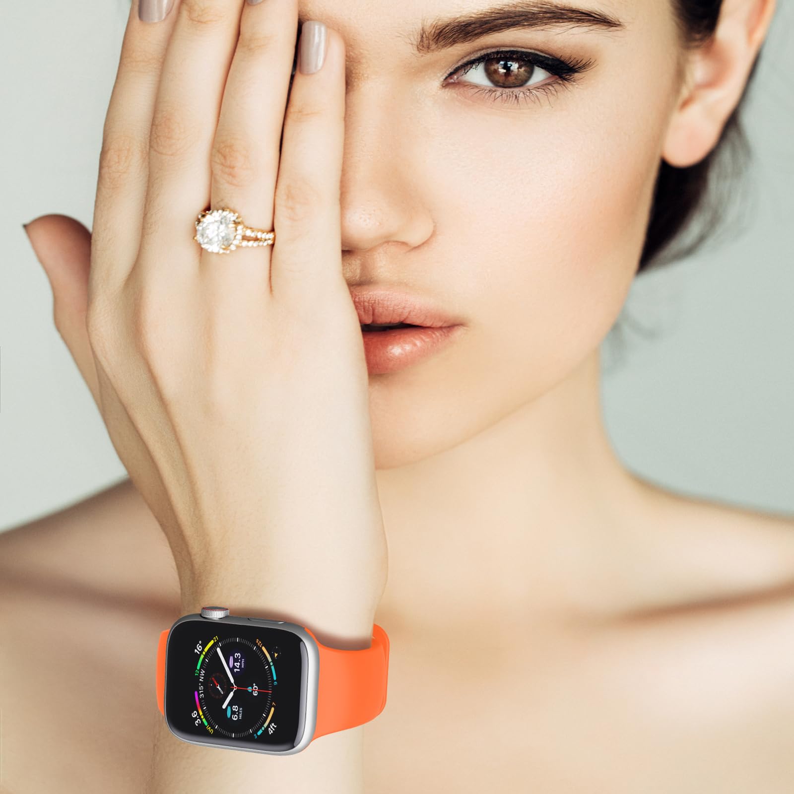Premium Soft Silicone Sport Band for Apple Watch Series 9/8/7/6/5/4/3/2/1/SE/Ultra - 38mm 40mm 41mm 42mm 44mm 45mm 49mm Waterproof Replacement Strap - Ideal for Running, Swimming & Everyday Wear