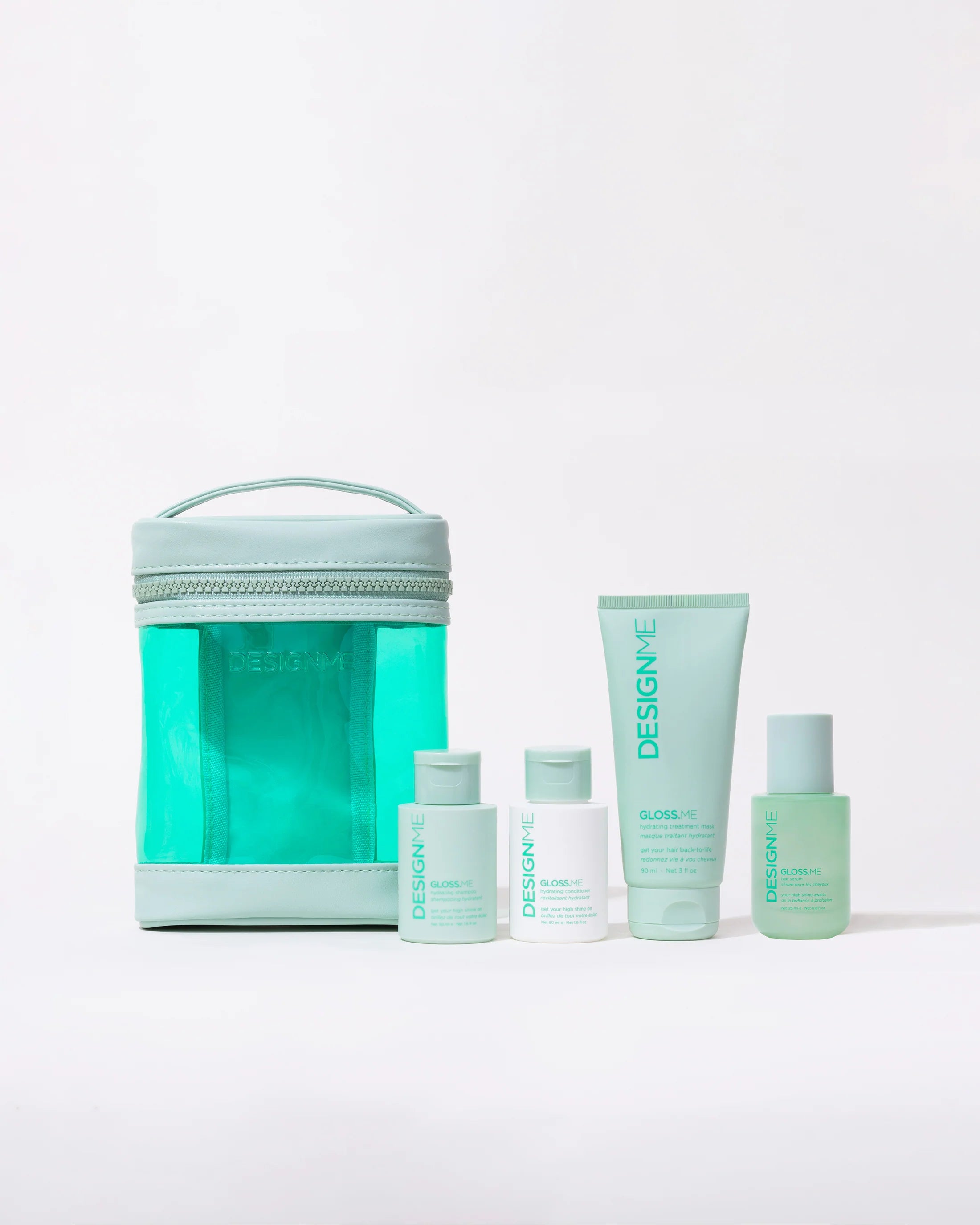 DESIGNME Hydration & Shine Mini Haircare Set - Leave-In Conditioner & Shine Spray for Dry, Damaged Hair - Perfect for Travel, Gym & On-The-Go Styling