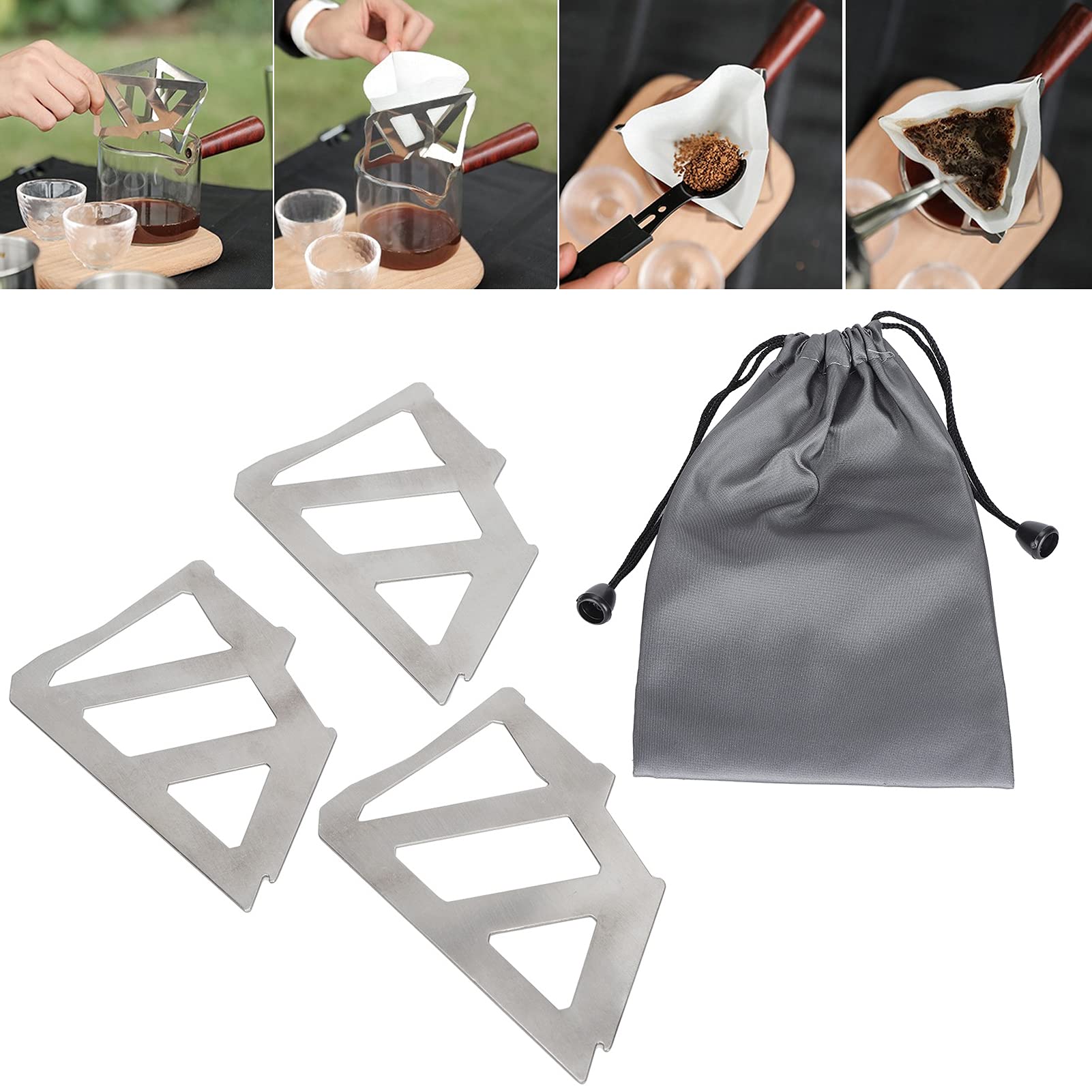 Premium Ceramic Coffee Dripper - 4.1×2.8 Inch Portable Pour Over Coffee Filter with Fine Mesh for Perfect Brewing - Ideal for Home, Office & Camping Use