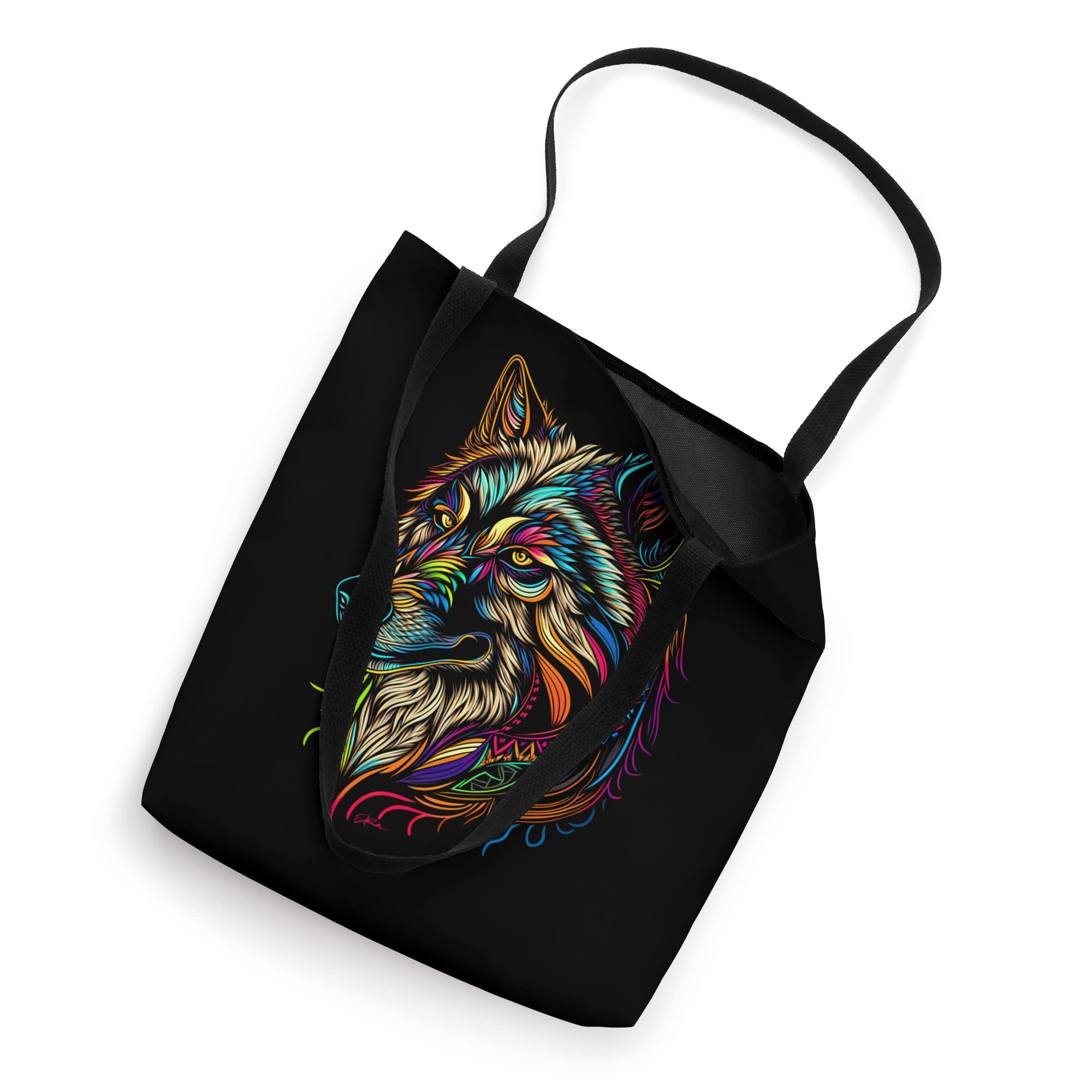 JCombs: Stylish Magical Wolf Print Tote Bag for Women - Durable Canvas Shopping Bag for Work, Travel & Daily Use