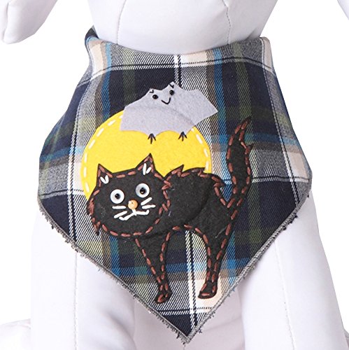 4 Pack Halloween Dog Bandanas for Medium to Large Dogs - 100% Cotton Pet Bandanas with Cute Appliques - Perfect for Halloween Costumes, Pet Parties & Photo Shoots