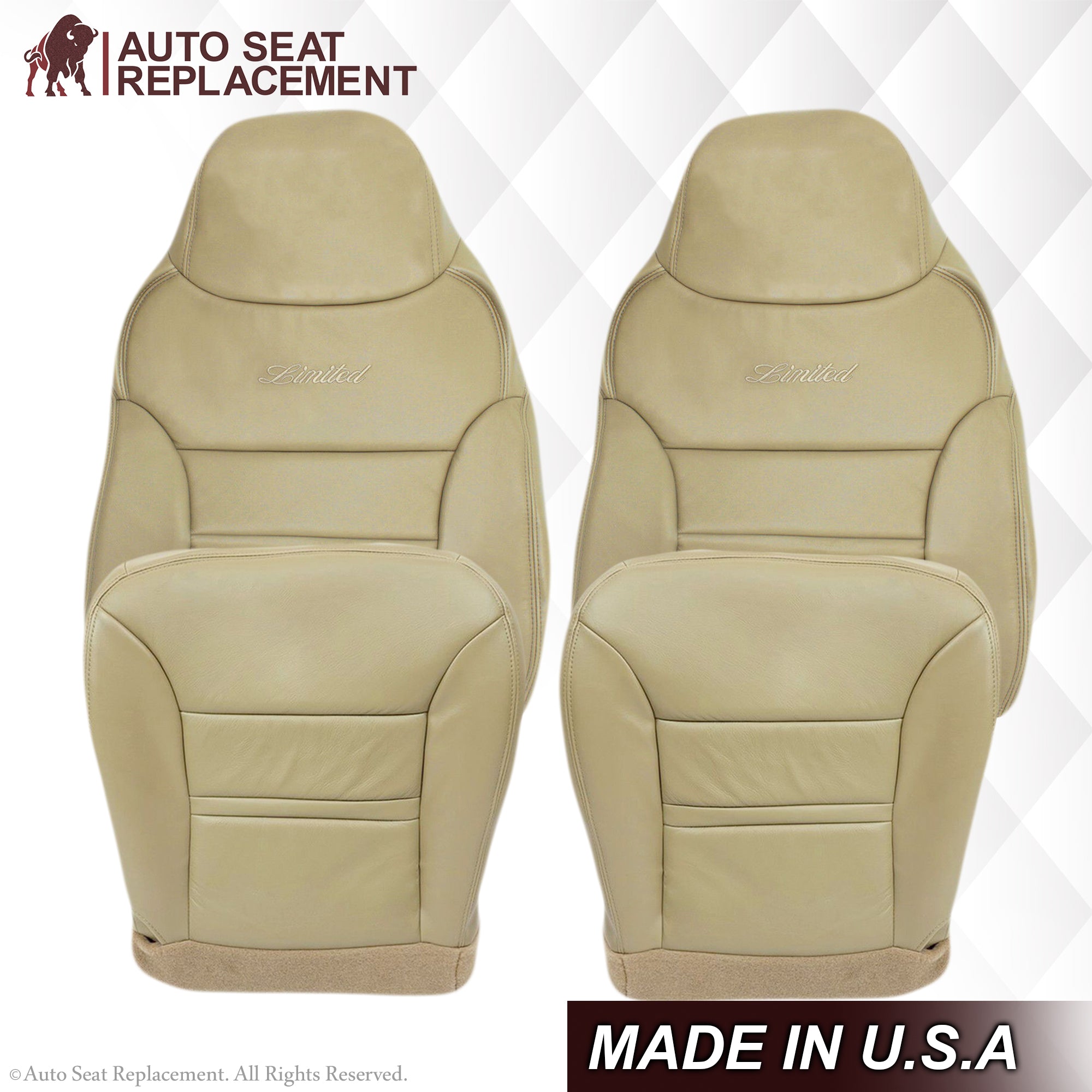 2000-2001 Ford Excursion Tan Seat Cover - Custom Fit, Durable Neoprene Material - Perfect for Off-Roading, Camping & Family Road Trips