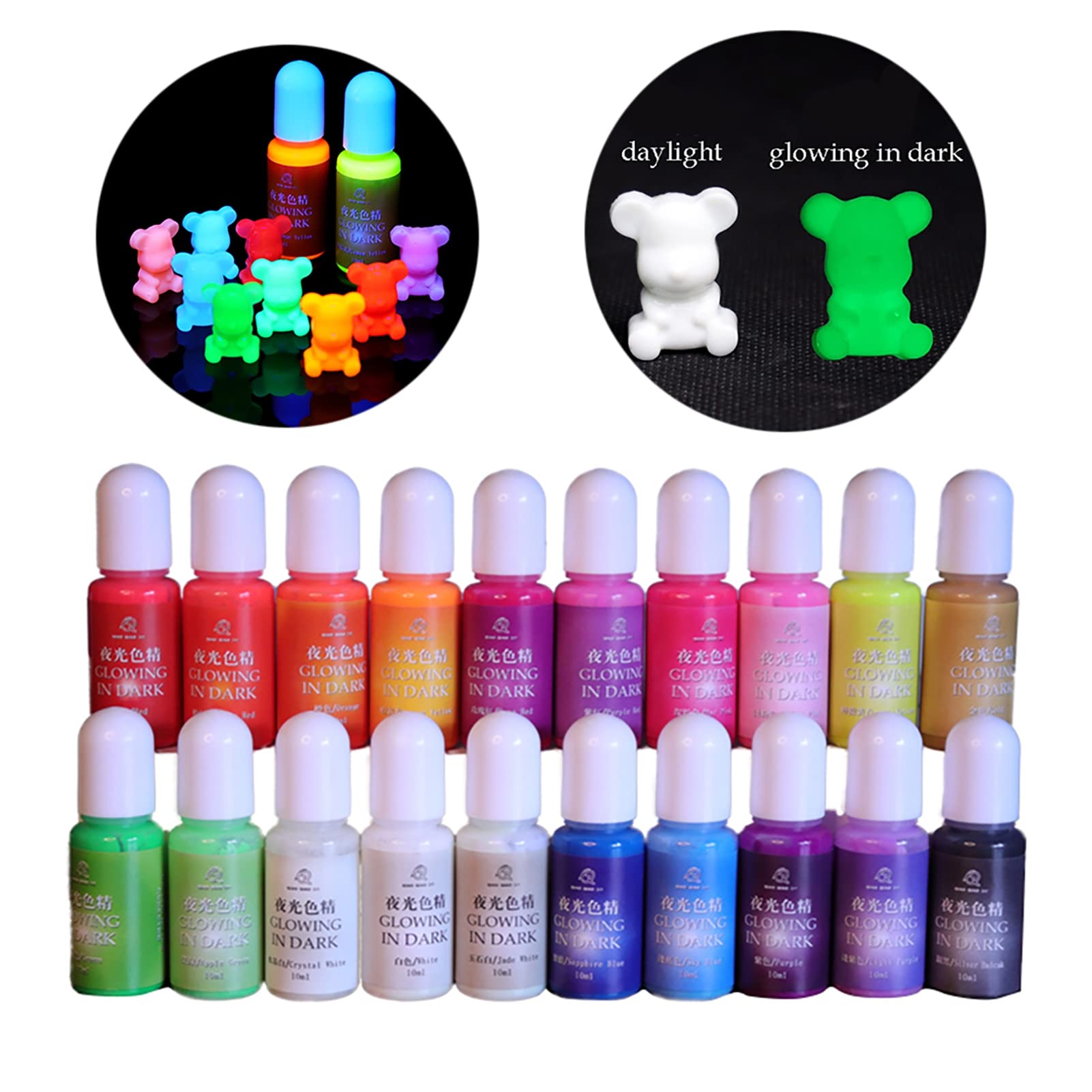 10ml High Concentration Epoxy Resin Color Pigment Dye - Glow in The Dark UV Reactive Luminous Liquid (Sapphire Blue) for DIY Crafts, Jewelry Making, and Resin Art Projects