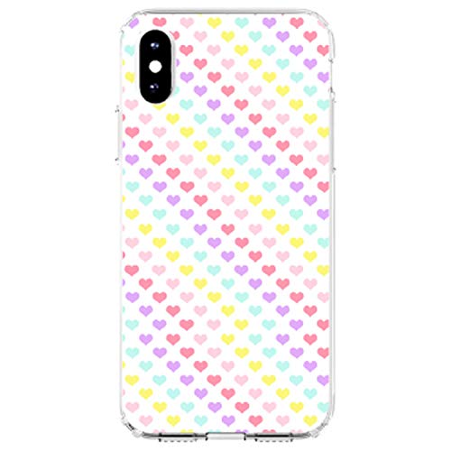 Rainbow Hearts Diagonal Pattern On Clear Case