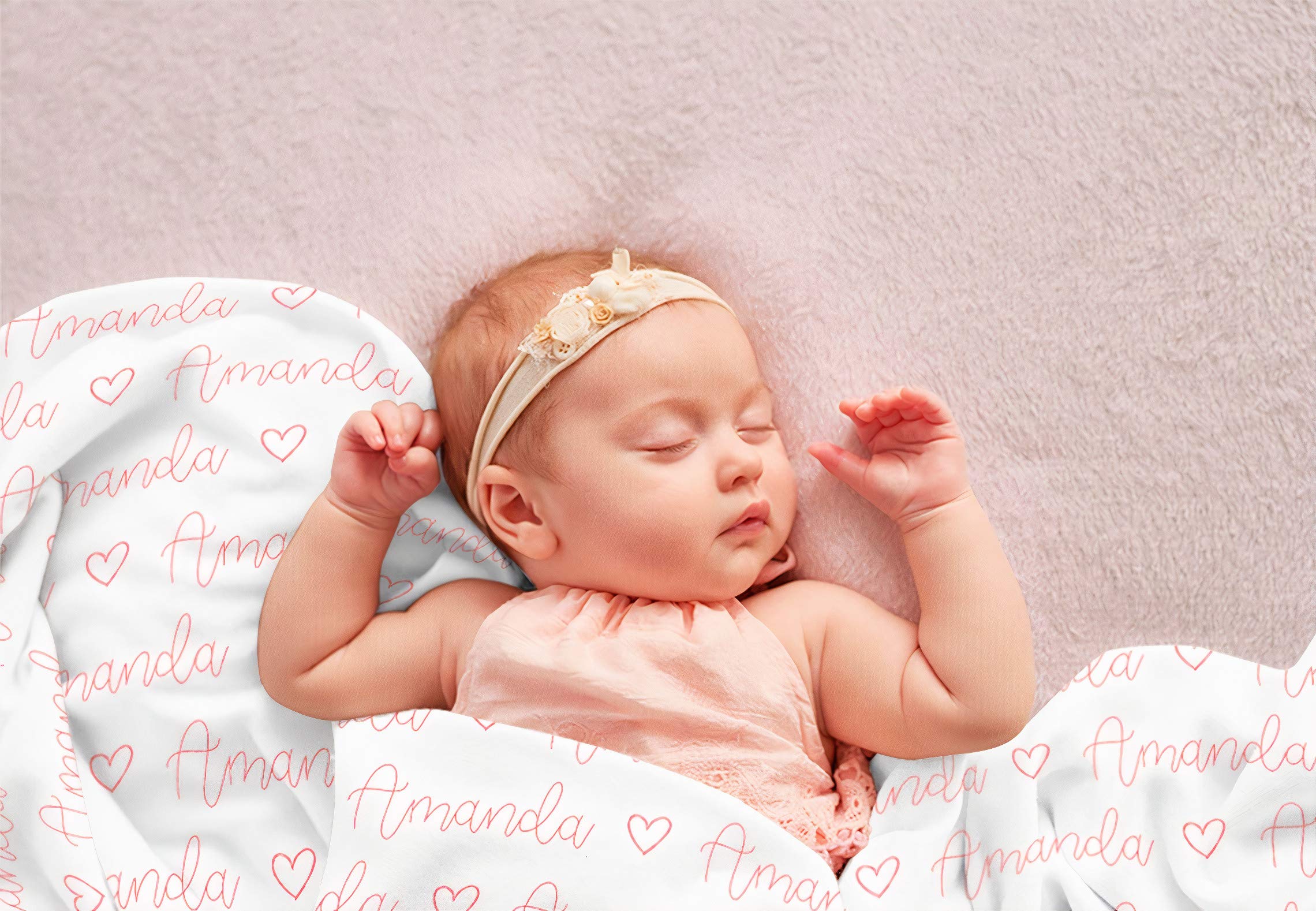 Personalized Baby Blanket with Heart & Name - Customized for Boys & Girls - Soft Hospital Coming Home Gift for New Parents - Perfect for Newborns, Baby Showers & Keepsake Memories