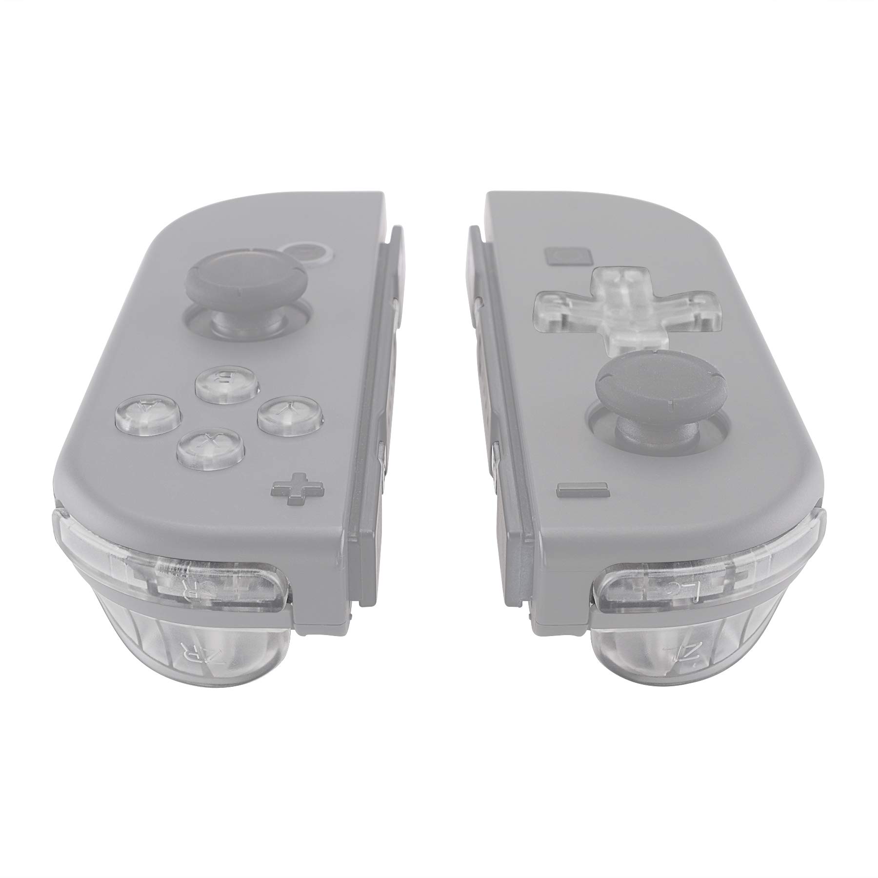 Premium Clear D-pad & ABXY Button Replacement Kit for Nintendo Switch & OLED Joy-Con - Includes SR/SL/L/R/ZR/ZL Triggers & Springs (D-pad Compatible with eXtremeRate Shells) - Perfect for DIY Repairs & Controller Customization