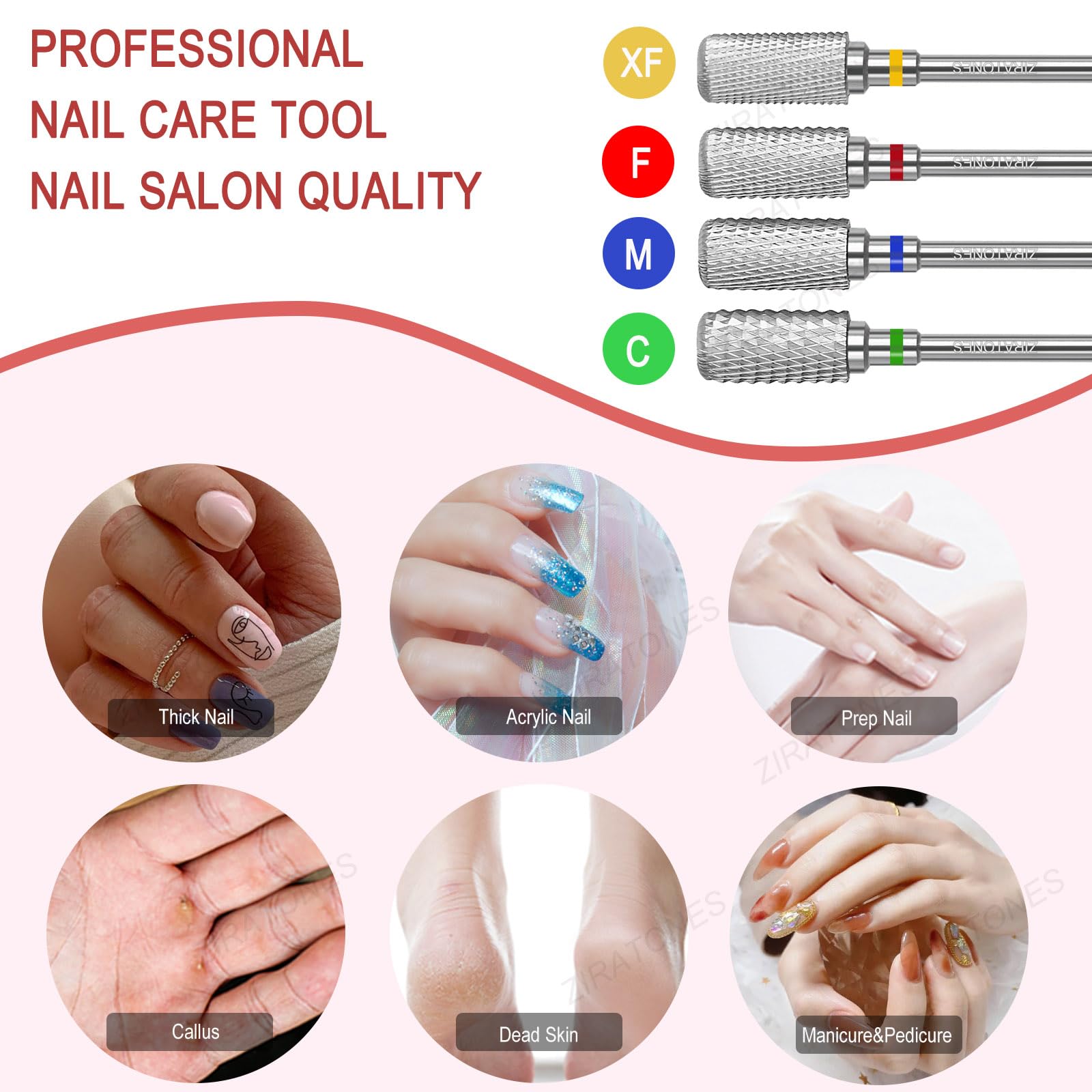 Professional Carbide Nail Drill Bits - Barrel Cut Electric Nail Drill Bits for Fast Removal of Acrylic & Hard Gel - Safe Manicure Pedicure Tools for Salon & Home Use (Medium Grit) - Perfect for Nail Art, Acrylic Removal & Gel Polish Prep