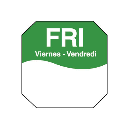 DayMark 1100605 Fri MoveMark Octagon Dot Labels - 1 Roll of 1,000 Color-Coded Food Safety Labels for Restaurant Kitchen Organization & Inventory Management