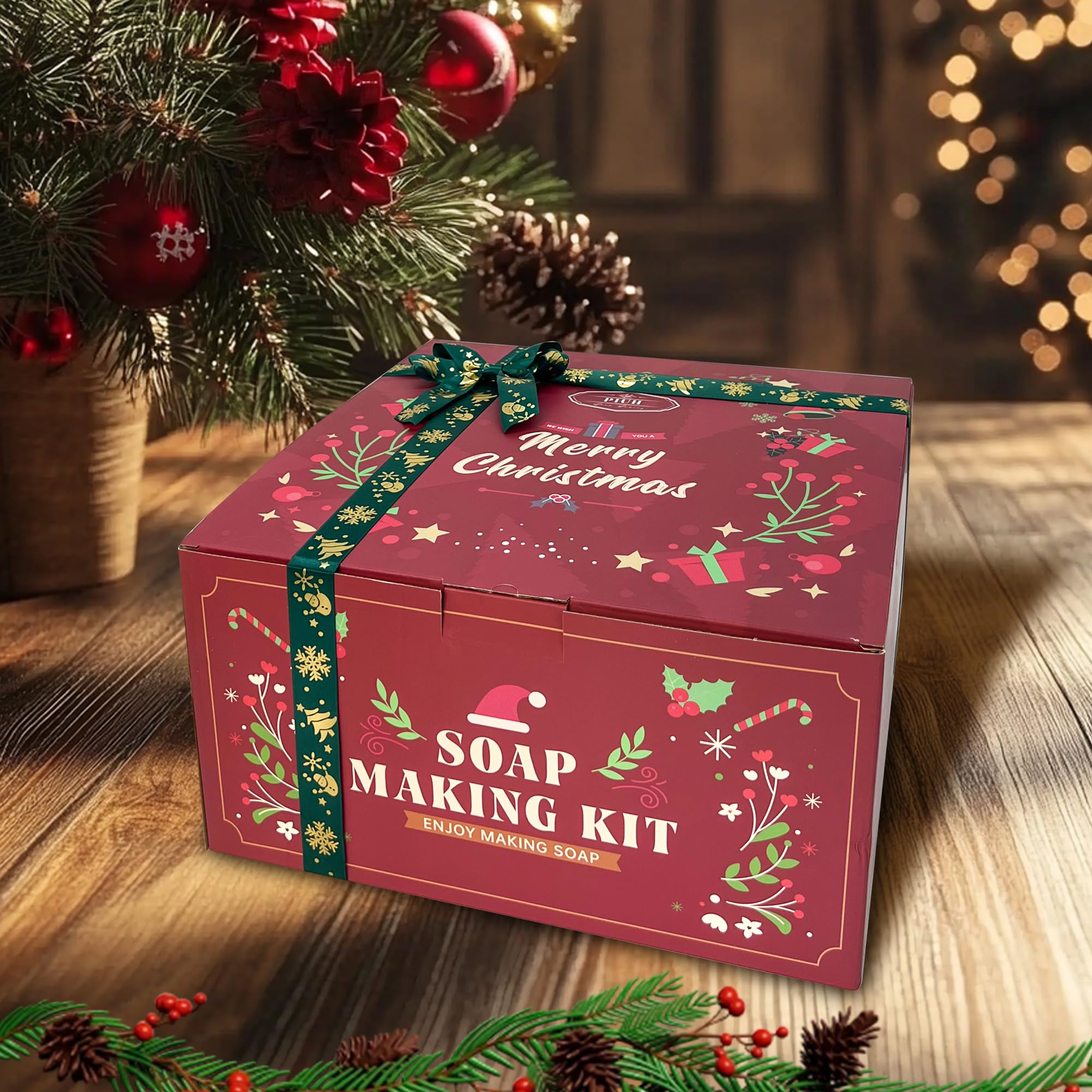 Premium Christmas Soap Making Kit for Adults - DIY Soap Crafting Set with Melter, Base, Fragrance Oils, Dyes & Molds - Perfect Holiday Gift for Beginners - Great for Christmas Gifts, Birthday Presents & Creative Home Activities